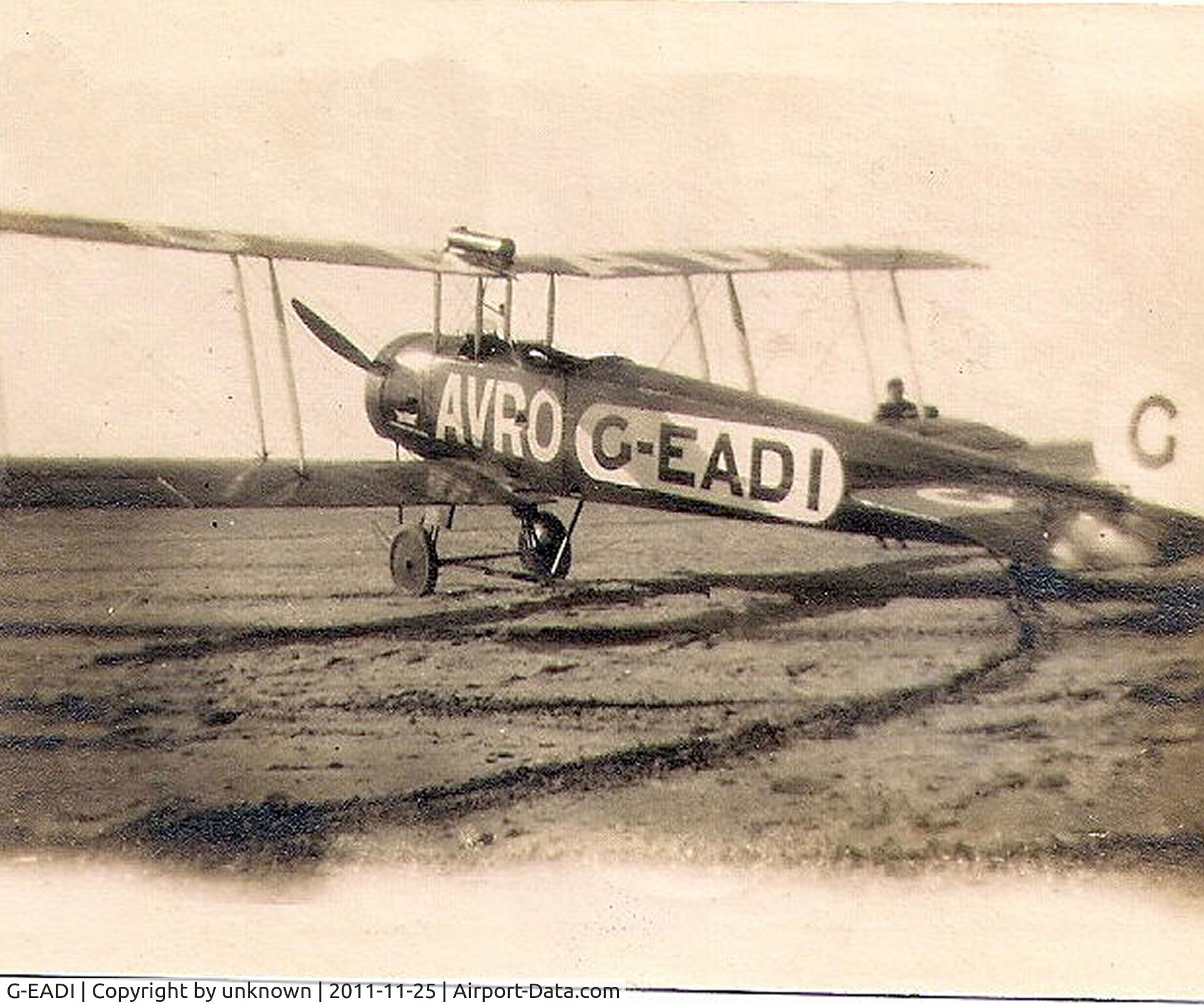 G-EADI, Avro 504K C/N PL6039, Avro 504k at southport in 1919 (according to rear of photo)