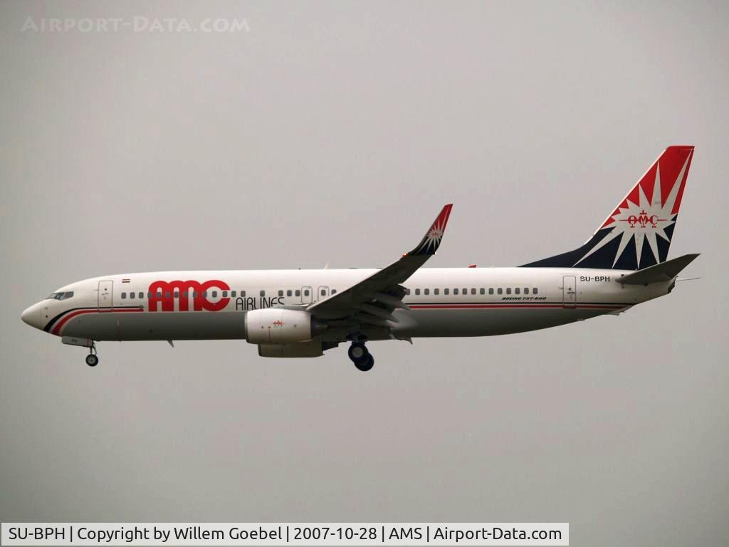 SU-BPH, 2006 Boeing 737-86N C/N 34257, Landing on runway C18 from Amsterdam Airport