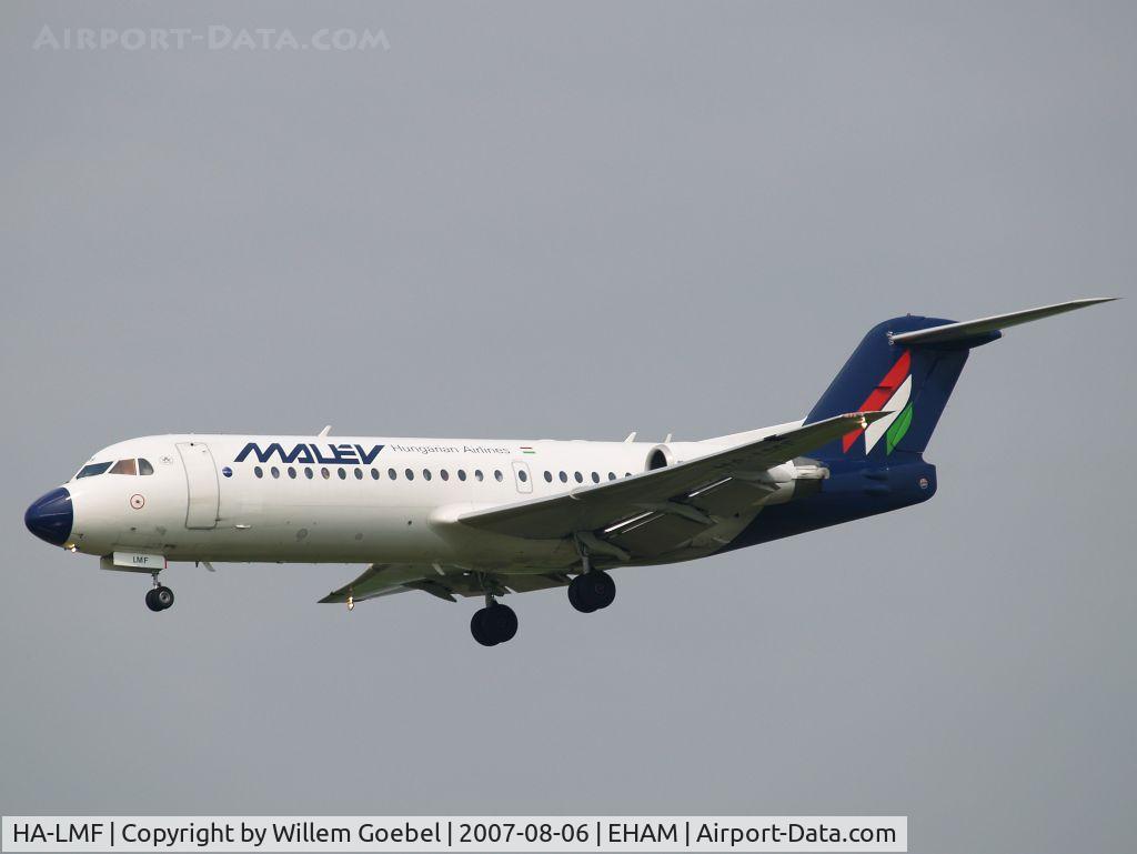 HA-LMF, 1996 Fokker 70 (F-28-0070) C/N 11571, Landing on runway C18 from Amsterdam Airport