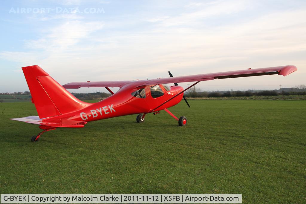 G-BYEK, 2000 Stoddard-Hamilton GlaStar GS-1 C/N PFA 295-13087, A new airfield resident! Stoddard-Hamilton Glastar G-BYEK at Fishburn Airfield, November 2011.