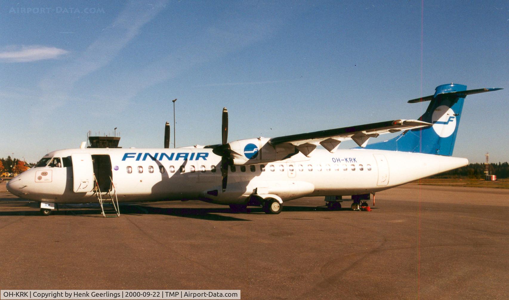 OH-KRK, 1991 ATR 72-201 C/N 251, Finnair. Domestic flight Tampere - Helsinki