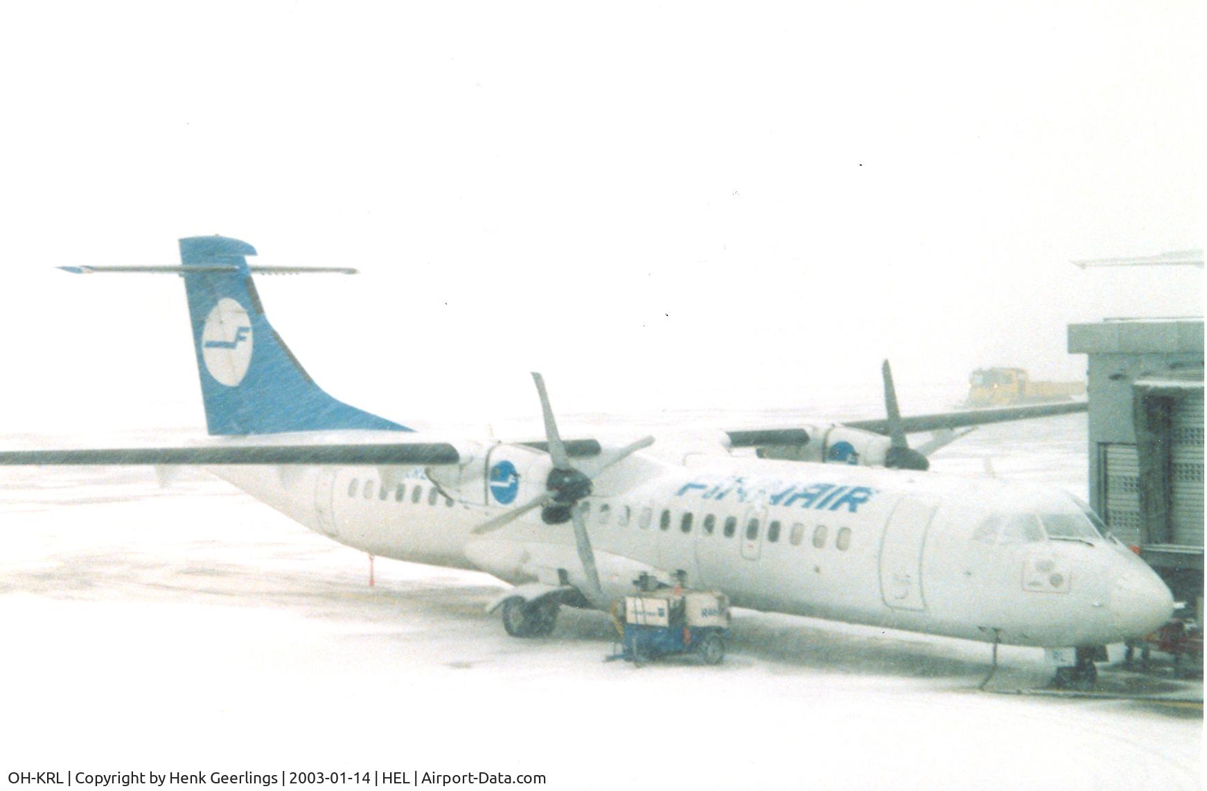 OH-KRL, 1992 ATR 72-201 C/N 332, Finnair , snow storm at Helsinki airport