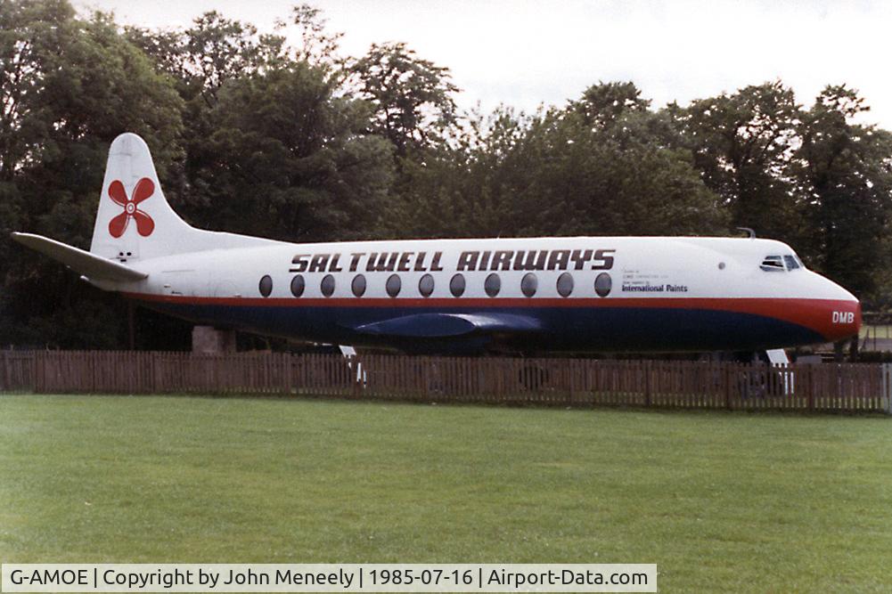 G-AMOE, 1952 Vickers Viscount 701 C/N 17, Preserved in Saltwell Park, Gateshead, UK, in July 1985