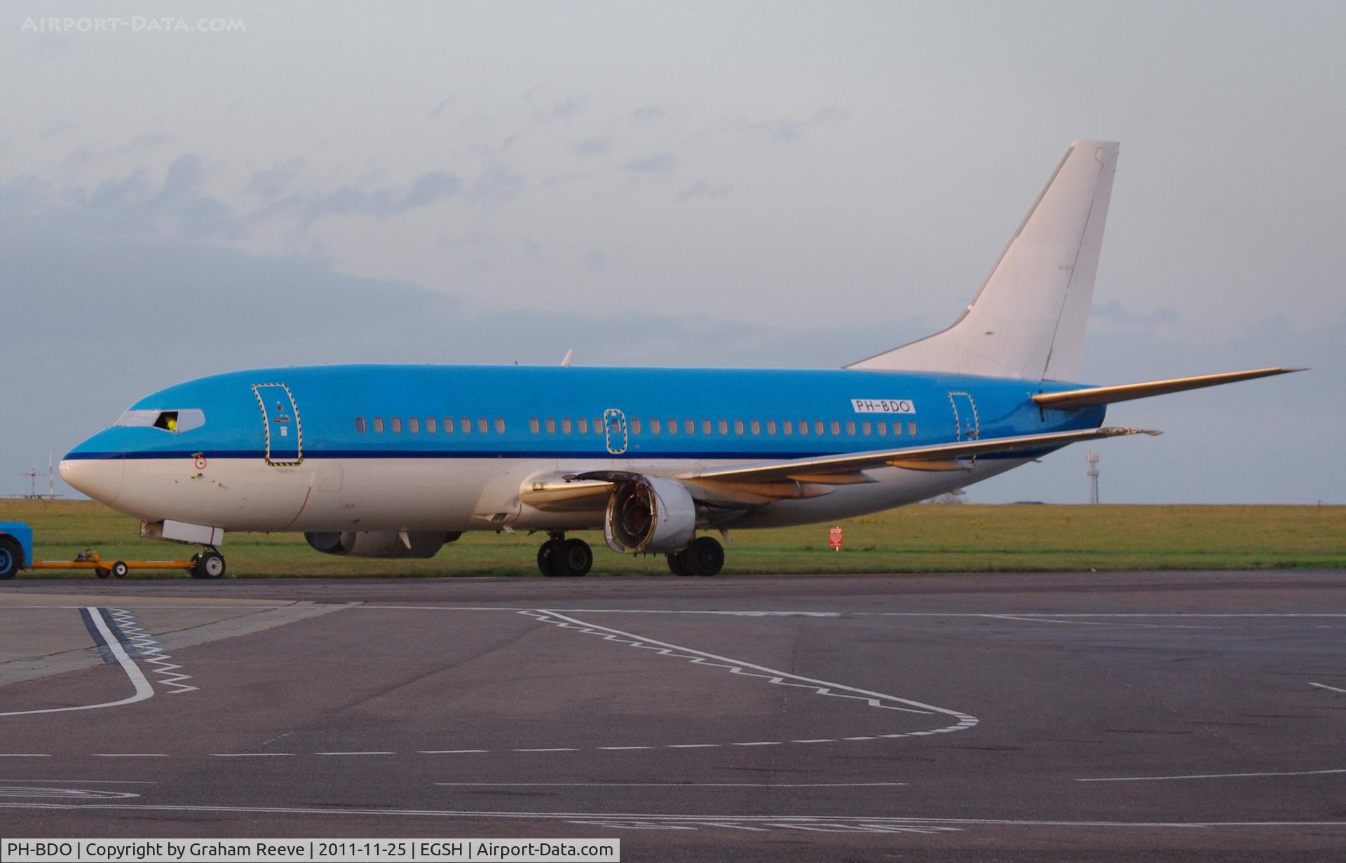 PH-BDO, 1988 Boeing 737-306 C/N 24262, Under tow and minus an engine.