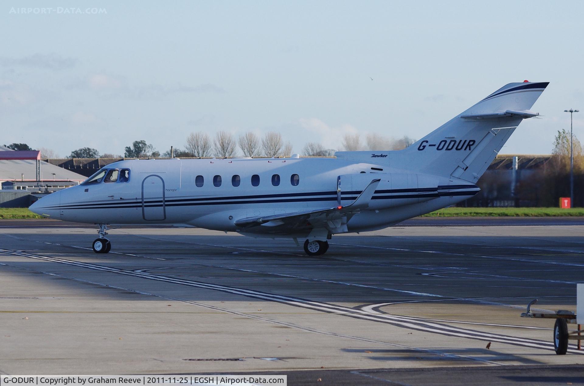 G-ODUR, 2007 Hawker Beechcraft 900XP C/N HA-0041, Deparing from Norwich.