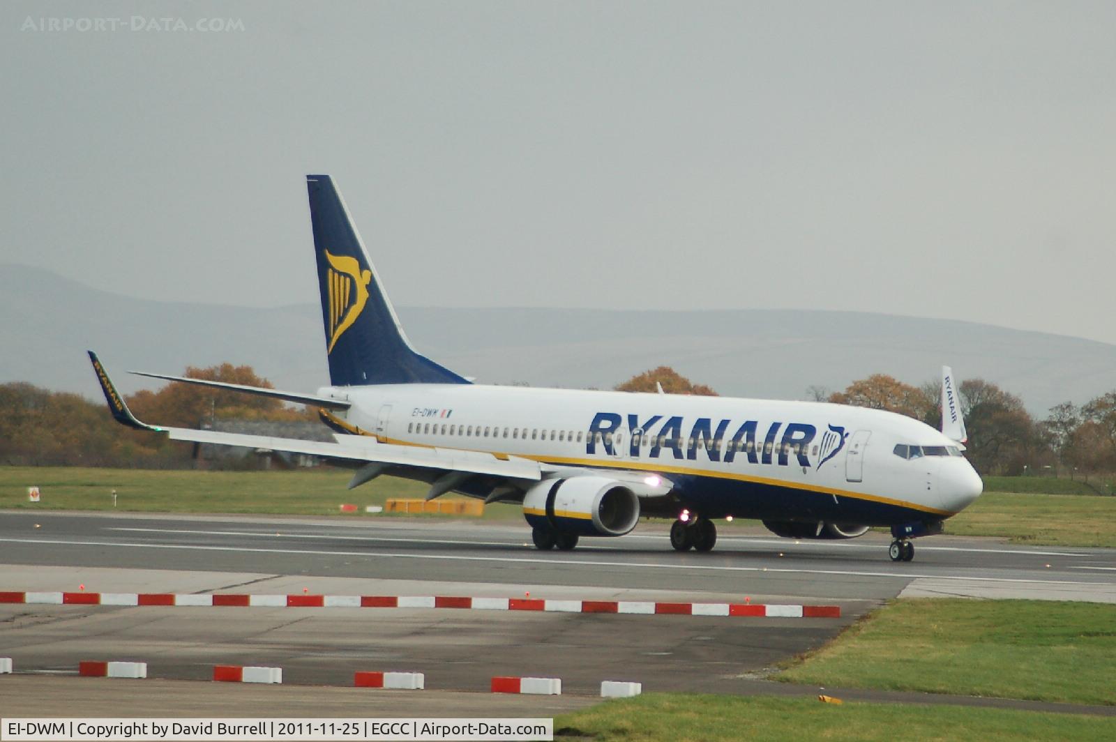 EI-DWM, 2007 Boeing 737-8AS C/N 36080, Ryanair EI-DWM Boeing 737-8AS Landing Manchester Airport.