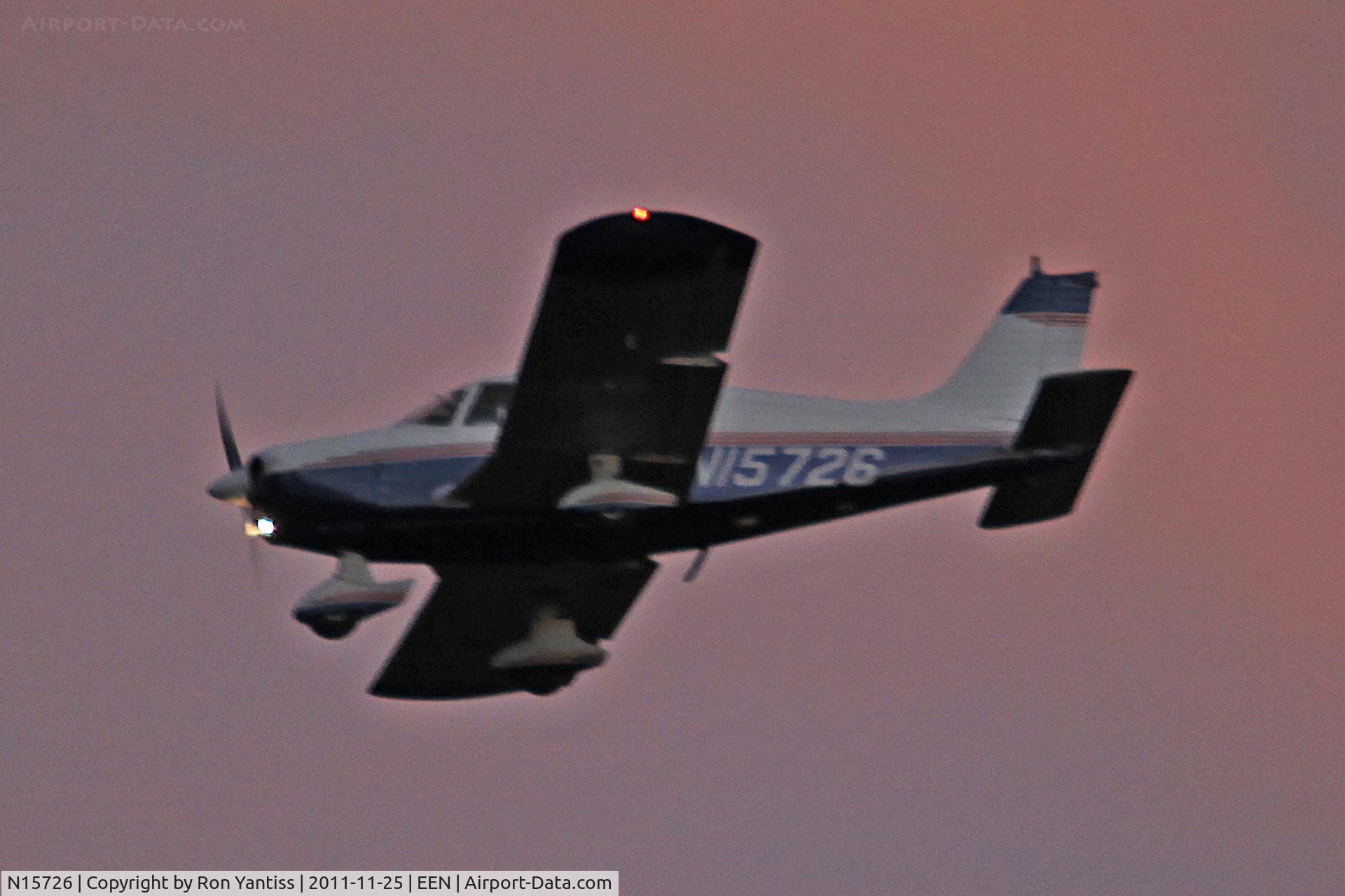 N15726, 1972 Piper PA-28-140 Cherokee C/N 28-7325147, Straight-in final approach from the south runway 02, Dillant-Hopkins Airport, Keene, NH