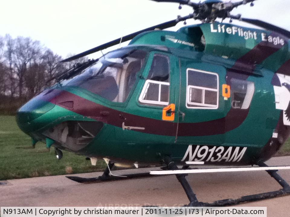 N913AM, 1985 Eurocopter-Kawasaki BK-117A-4 C/N 7068, a helicopter at moraine