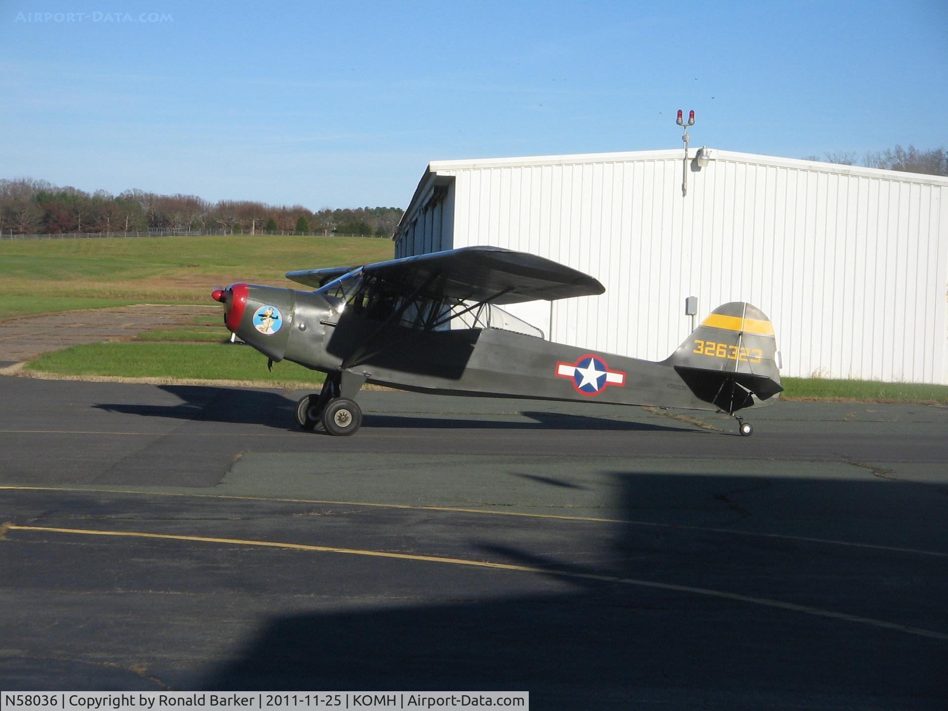 N58036, 1943 Taylorcraft DCO-65 C/N L-5635, Orange