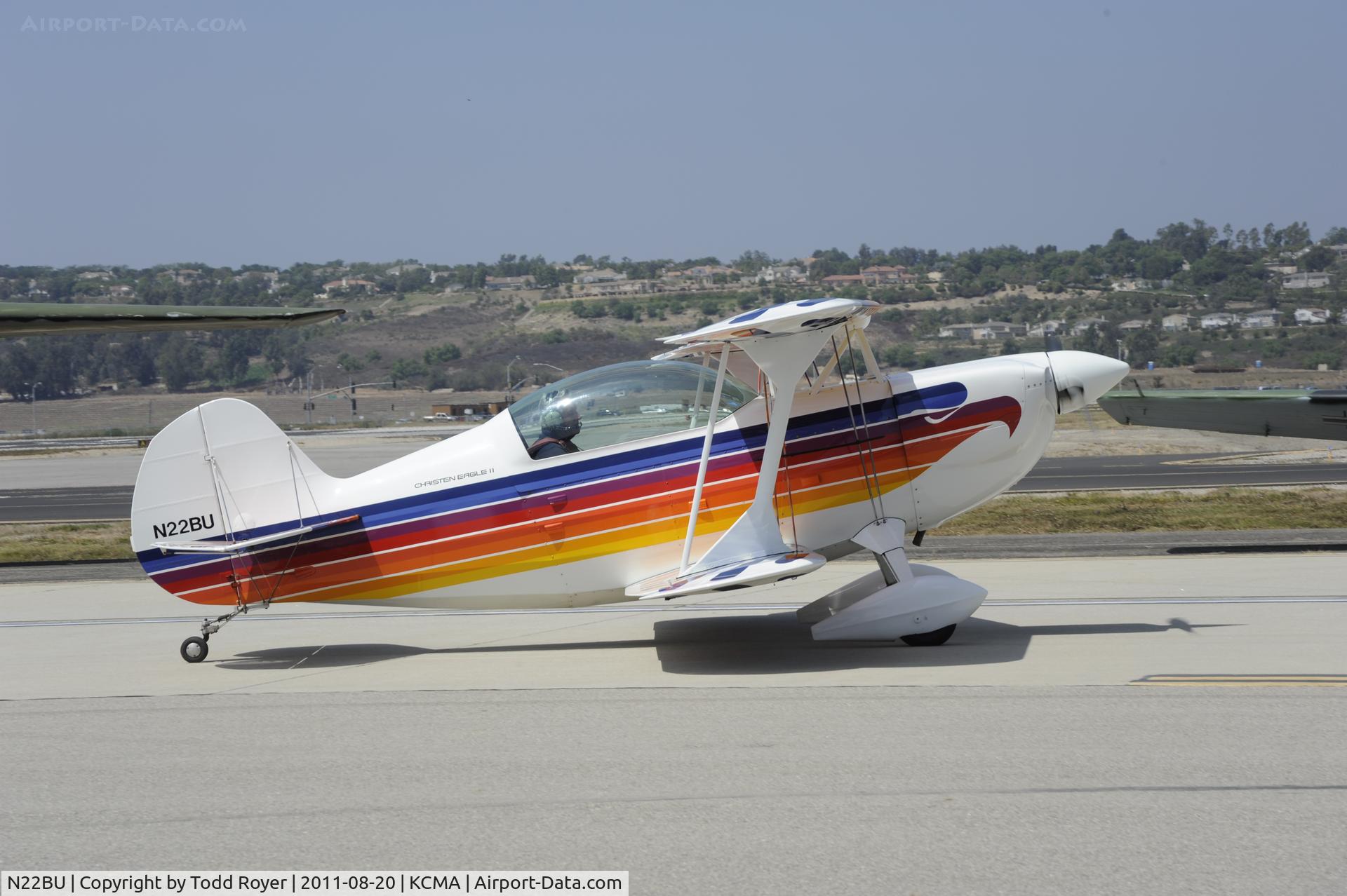 N22BU, 1987 Christen Eagle II C/N BRUNER 0001, Taxiing at Camarillo