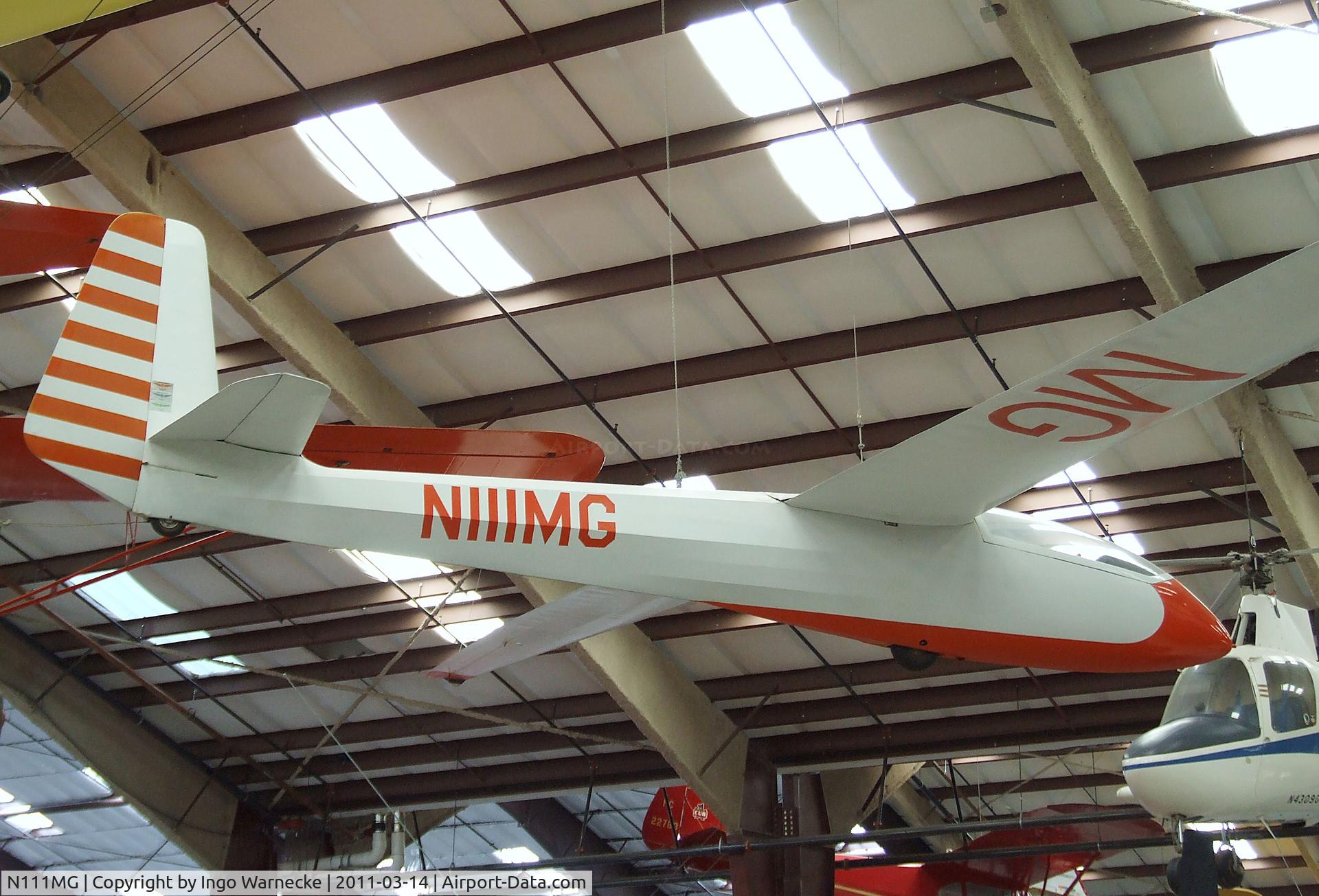 N111MG, Scheibe Zugvogel IIIB C/N 1023, Scheibe Zugvogel III B at the Pima Air & Space Museum, Tucson AZ