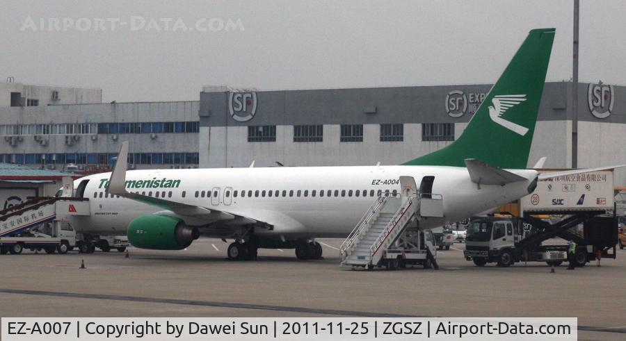 EZ-A007, 2008 Boeing 737-7GL C/N 37234/2682, Turkmenistan president visits Shenzhen