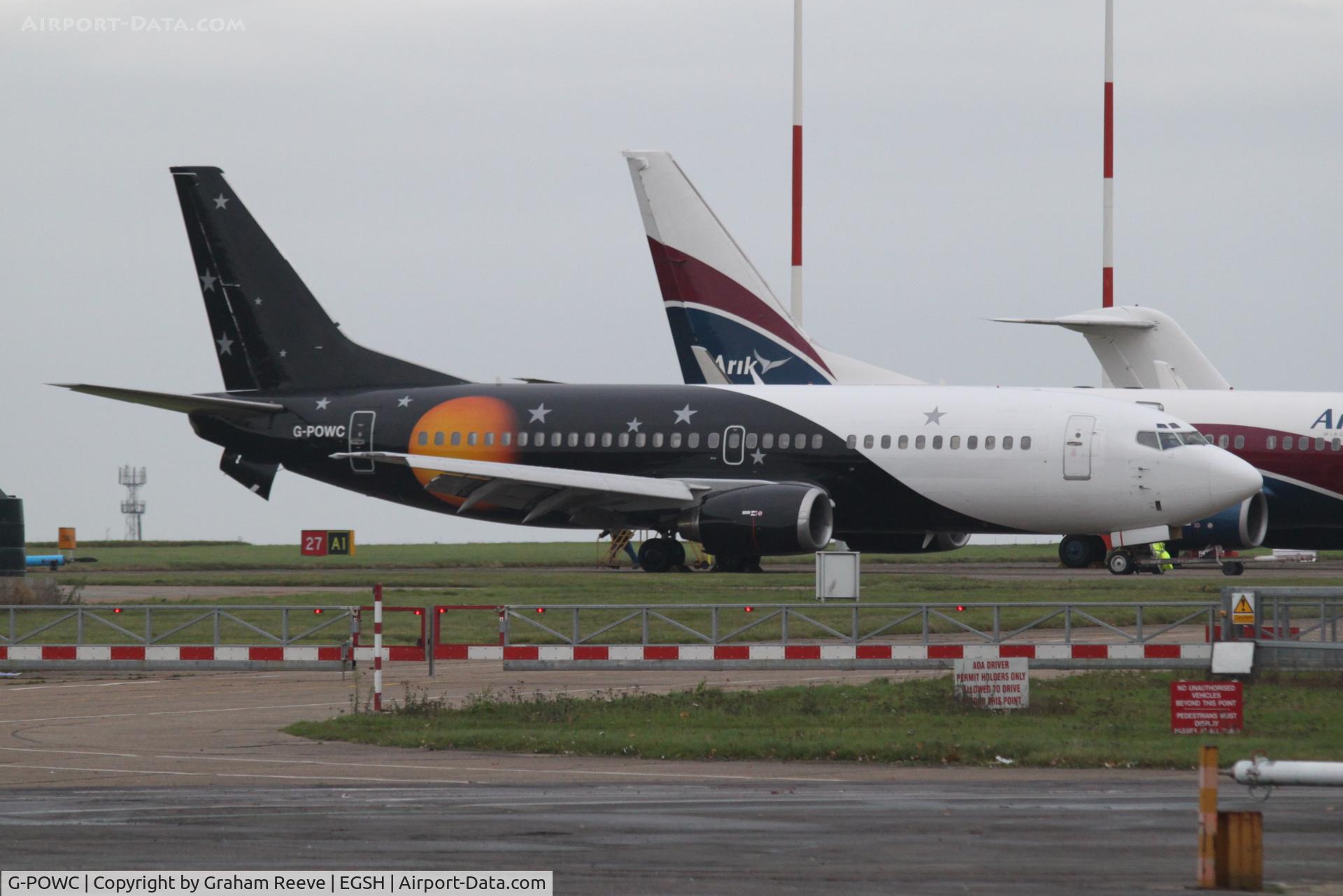 G-POWC, 1991 Boeing 737-33A(QC) C/N 25402, Parked at Norwich.