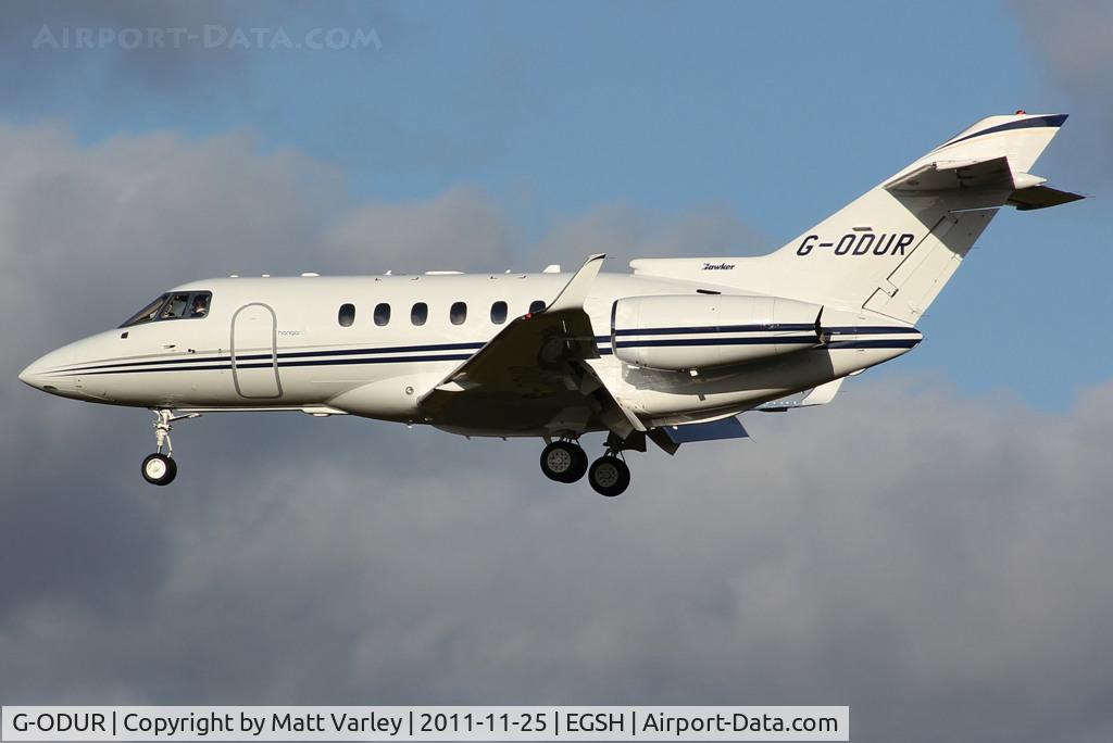 G-ODUR, 2007 Hawker Beechcraft 900XP C/N HA-0041, Arriving at EGSH.