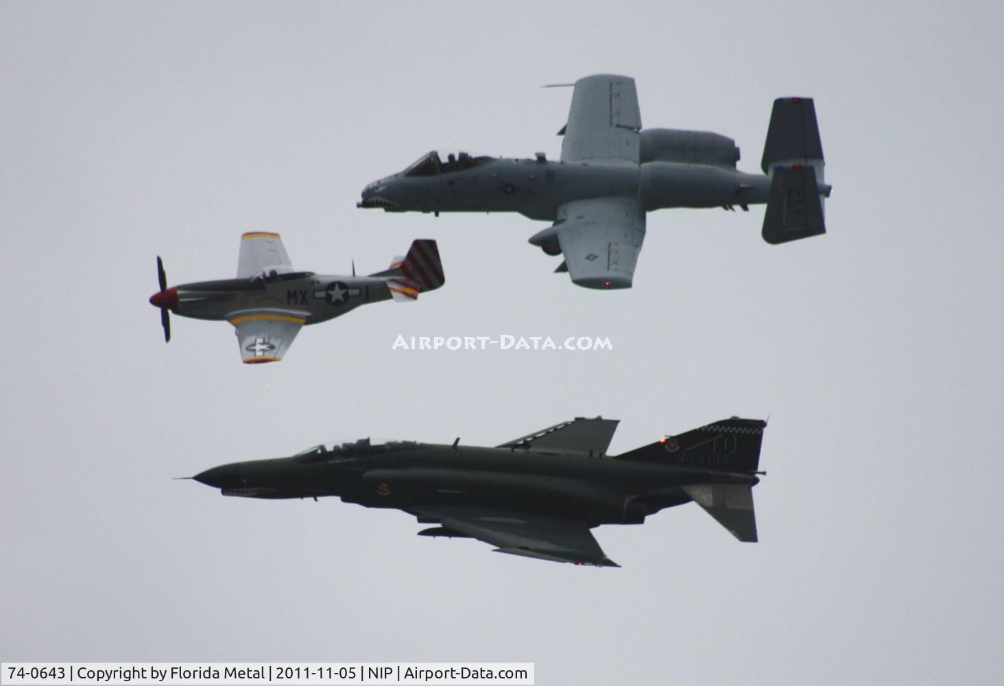 74-0643, 1974 McDonnell Douglas QF-4E Phantom II C/N 4794, QF-4E heritage flight with P-51 and A-10