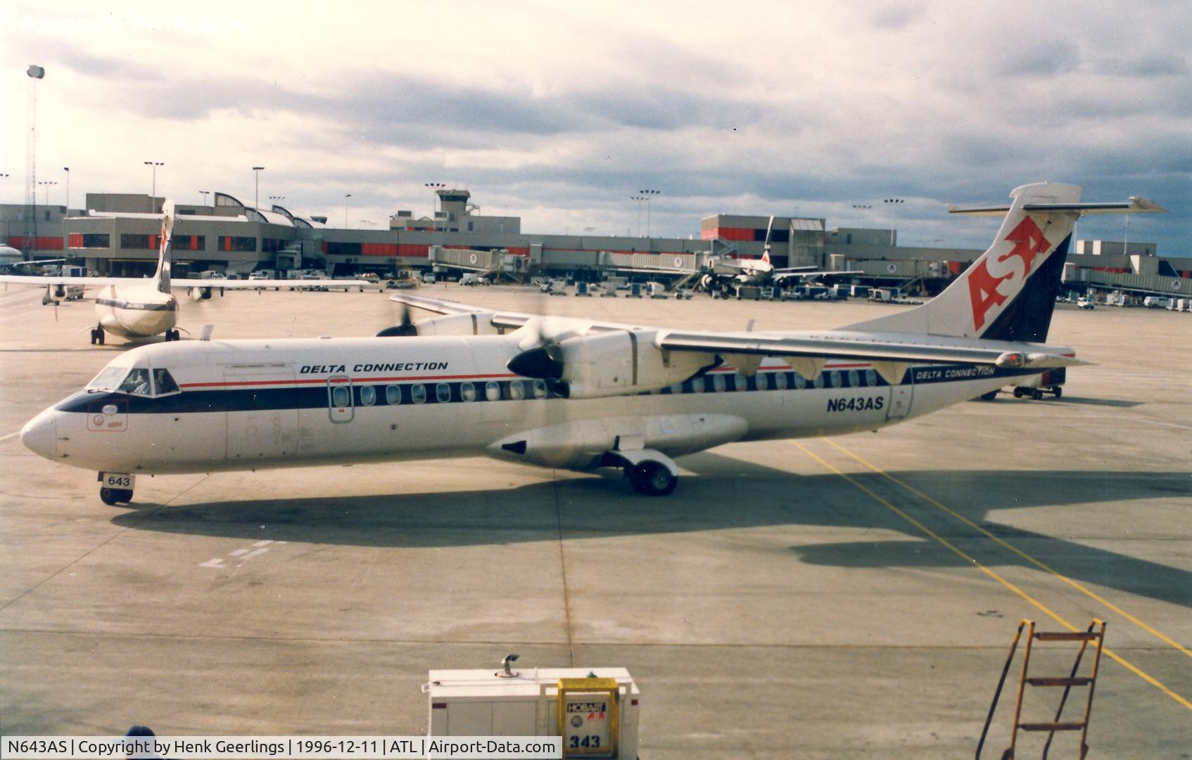 N643AS, 1994 ATR 72-212 C/N 413, ASA Delta Connection