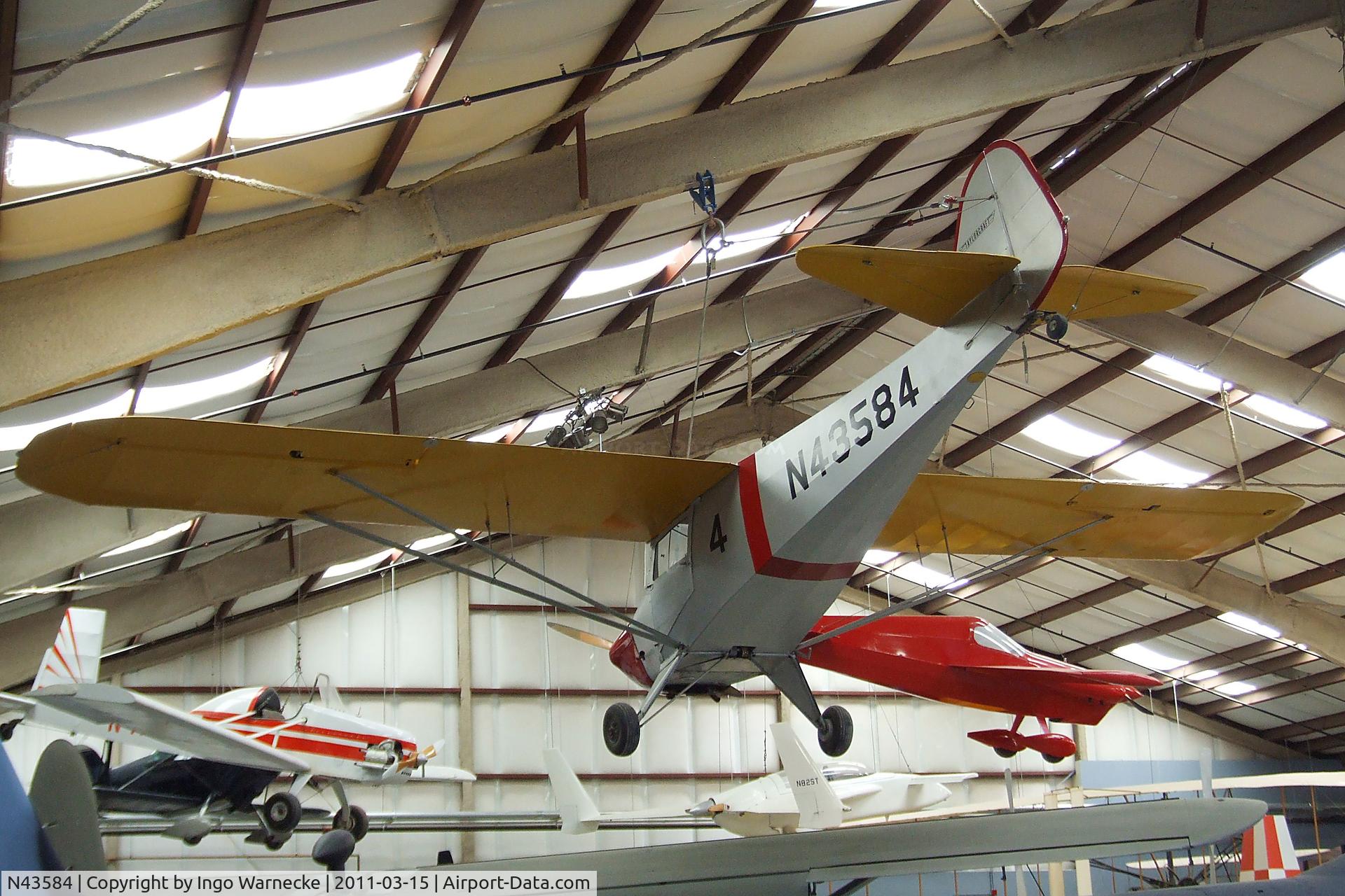 N43584, Taylorcraft BC12-D C/N 7243, Taylorcraft BC12-D at the Pima Air & Space Museum, Tucson AZ