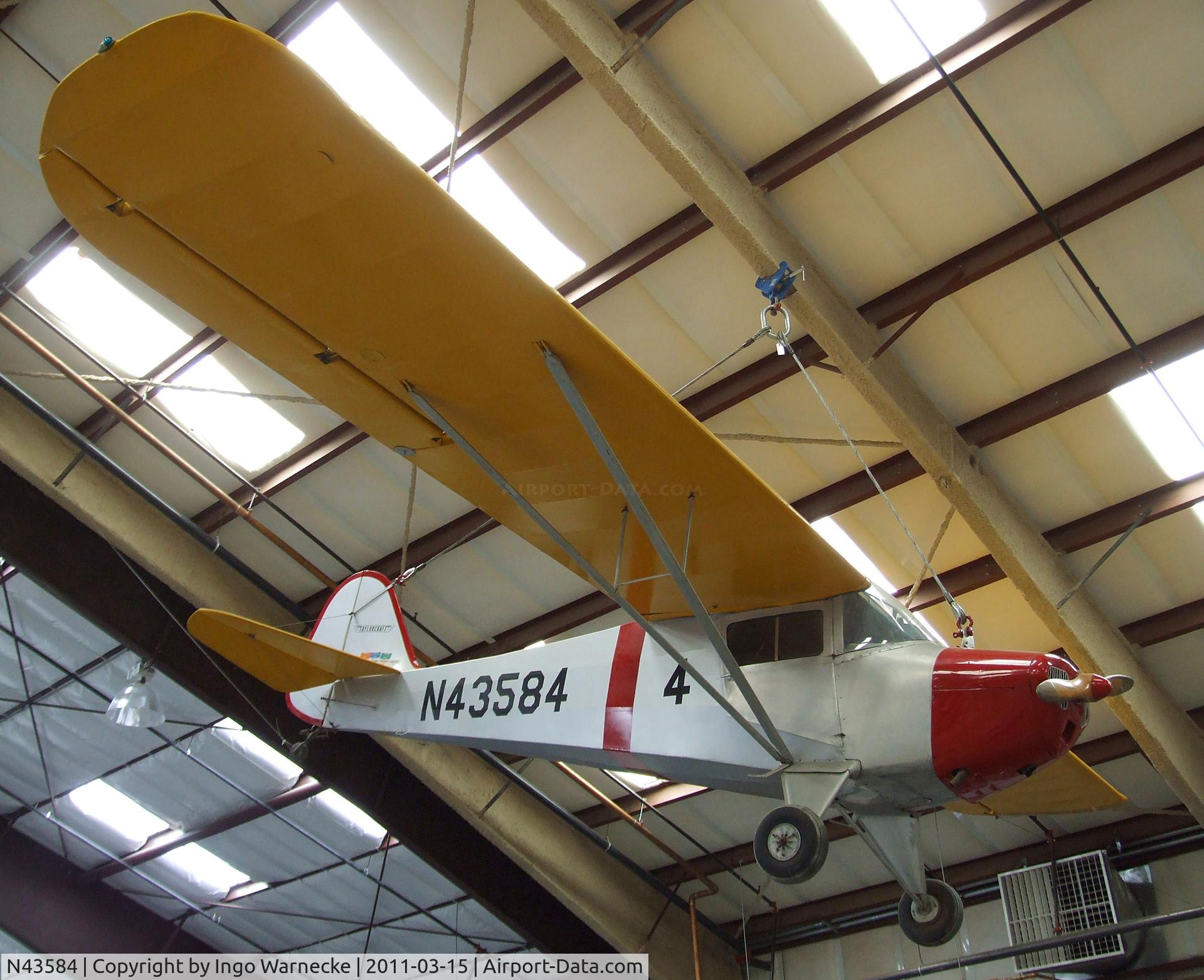 N43584, Taylorcraft BC12-D C/N 7243, Taylorcraft BC12-D at the Pima Air & Space Museum, Tucson AZ