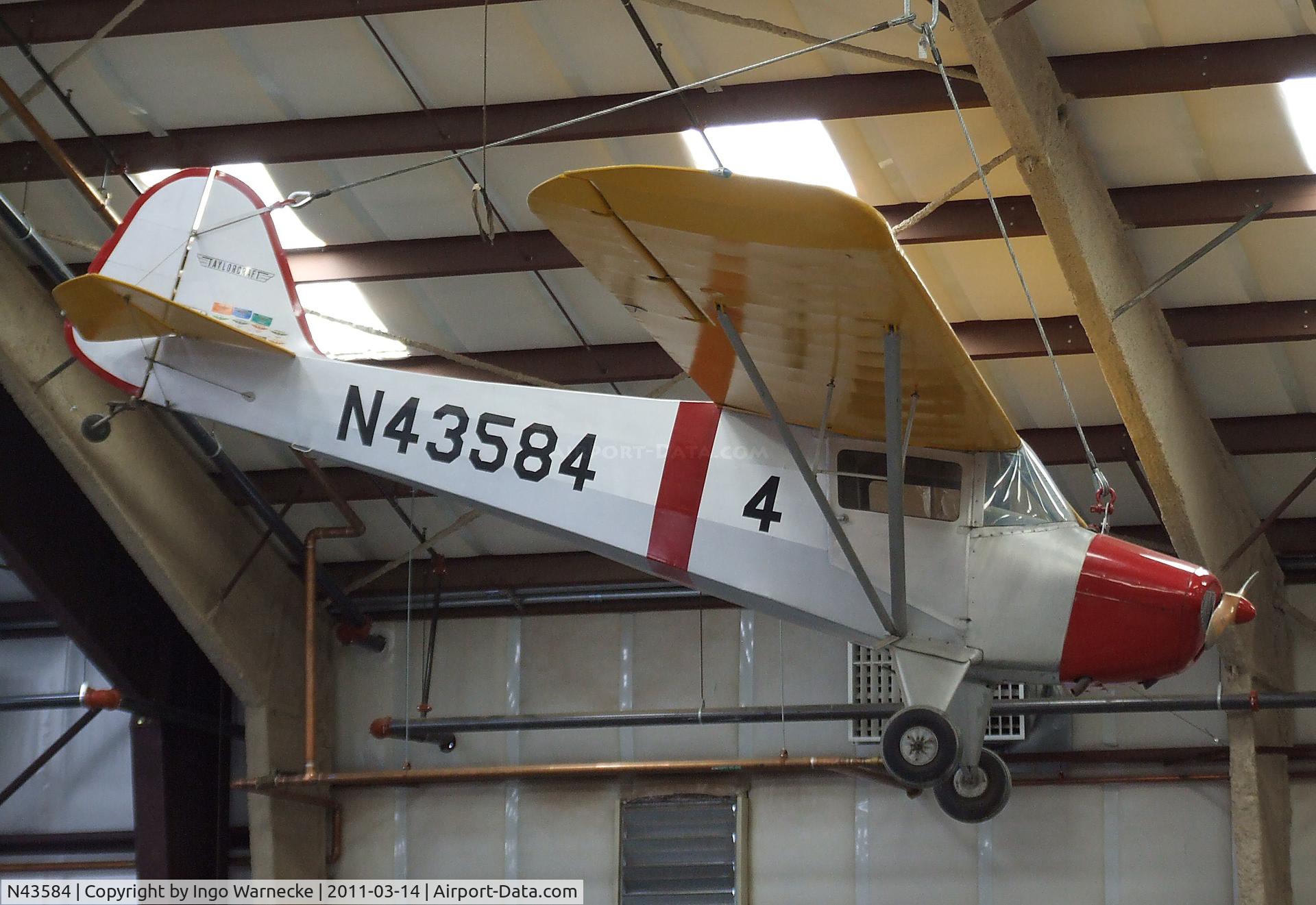 N43584, Taylorcraft BC12-D C/N 7243, Taylorcraft BC12-D at the Pima Air & Space Museum, Tucson AZ