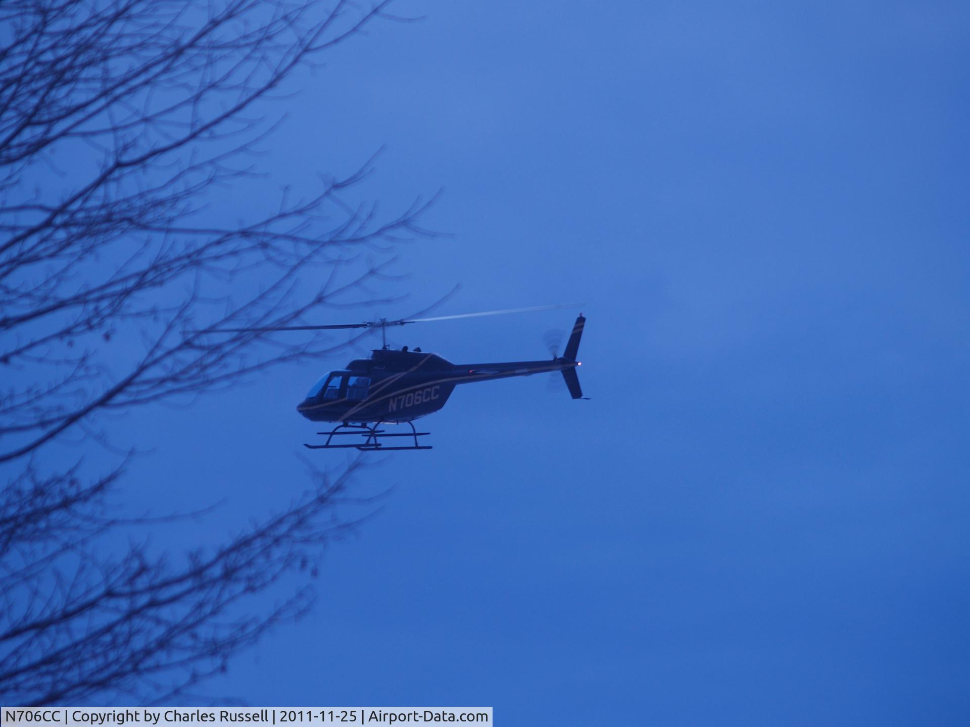N706CC, 1976 Bell 206B JetRanger II C/N 2119, Flying over Randolph Ctr. Vt