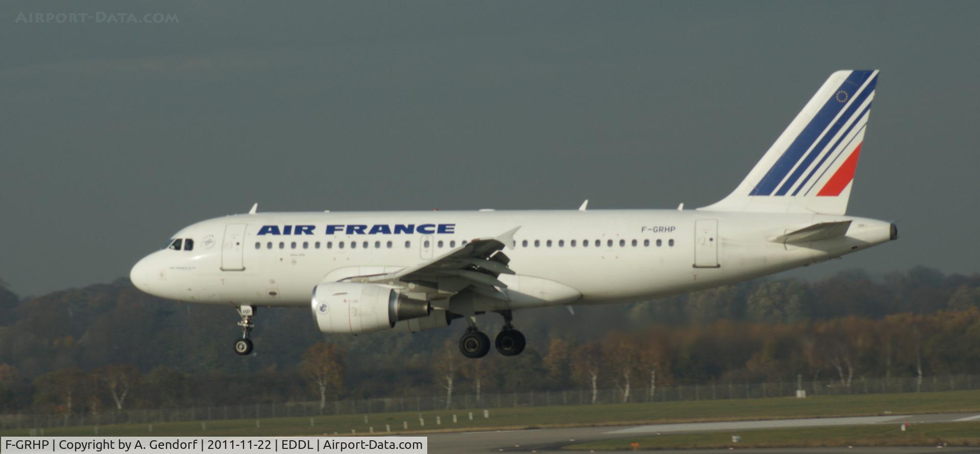 F-GRHP, 2000 Airbus A319-111 C/N 1344, Air France, on short finals Runway 23L at Düsseldorf Int´l (EDDL)