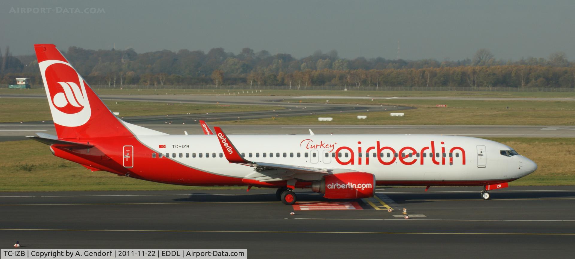 TC-IZB, 2009 Boeing 737-86J C/N 37743, Air Berlin Turkey, new Turkish subsidiary of the German airline Air Berlin, seen here on the taxiway at Düsseldorf Int´l (EDDL)