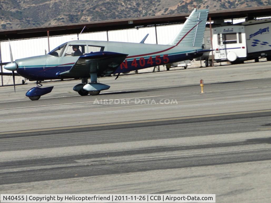 N40455, 1966 Piper PA-28-235 C/N 28-10785, Rolling out after landing on runway 24