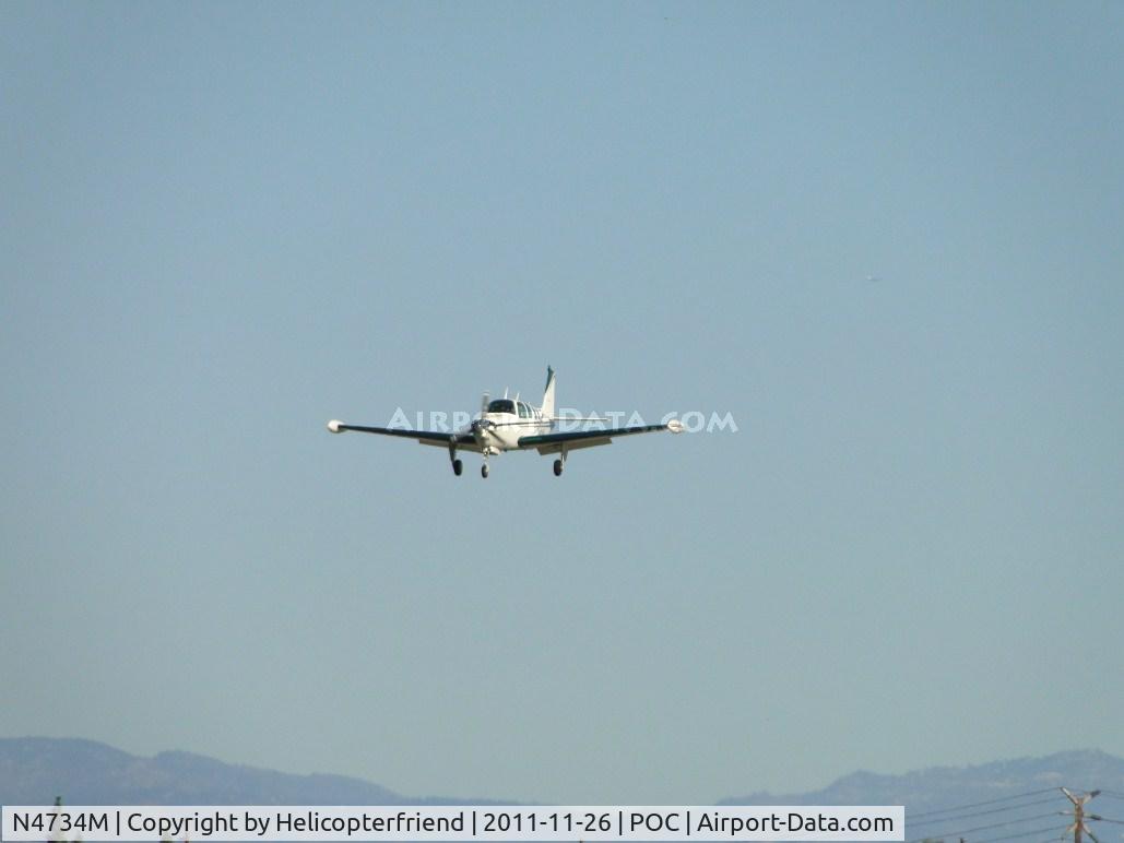 N4734M, 1978 Beech A36 Bonanza 36 C/N E-1257, On final to runway 26L