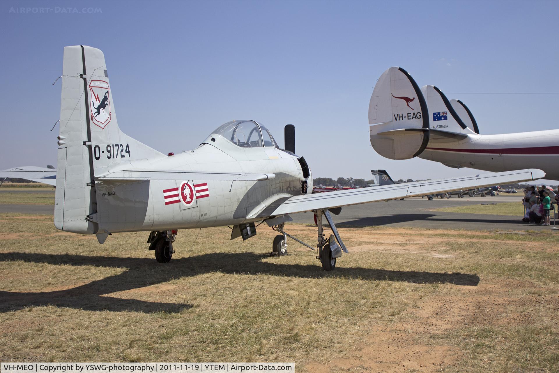 VH-MEO, 1949 North American T-28D Trojan C/N 159-236, North American T-28D Trojan (VH-MEO) at Temora Aviation Museum for the Warbirds Downunder Airshow.