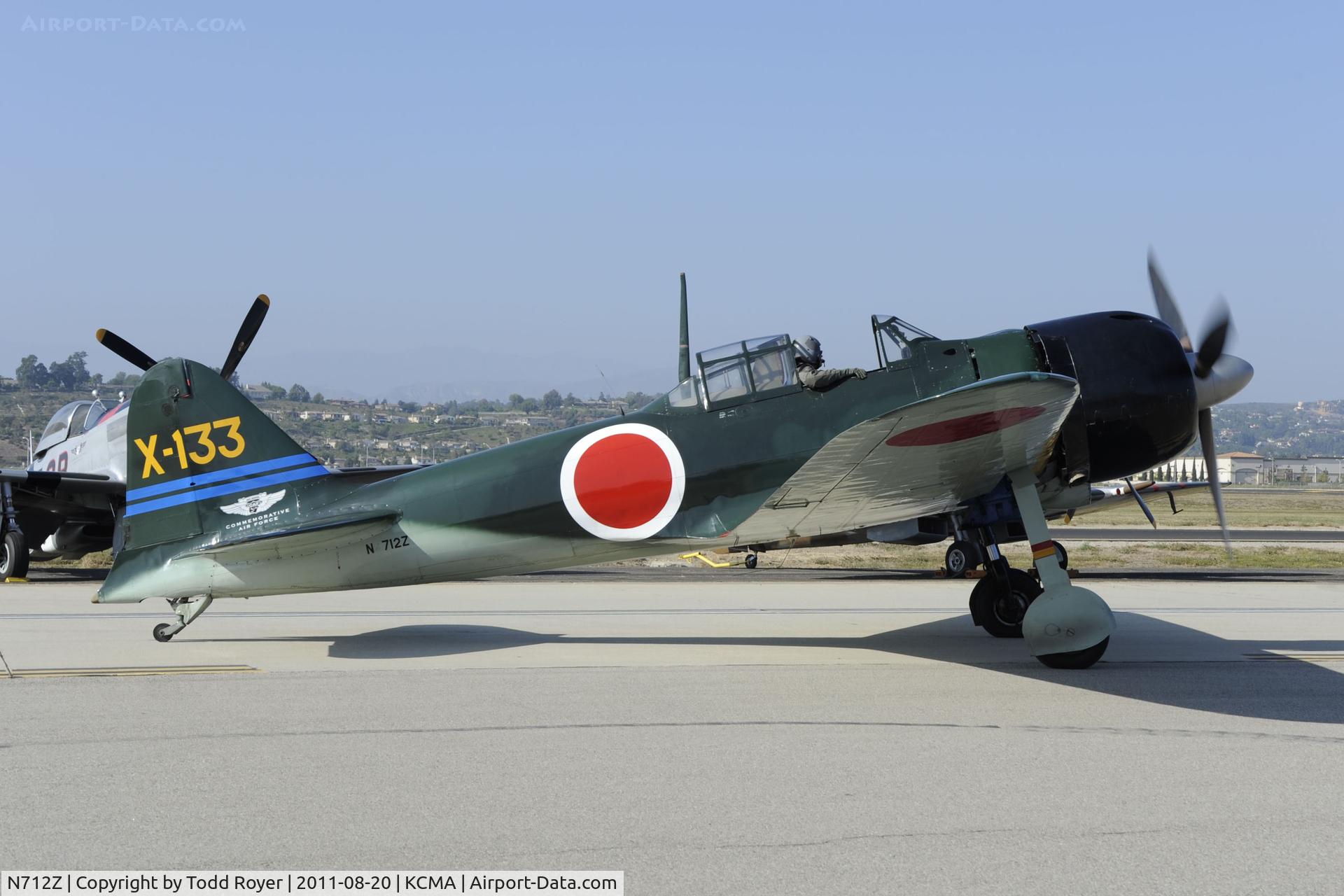 N712Z, 1942 Mitsubishi A6M3 Reisen (Zero) C/N 3869, Taxiing at Camarillo