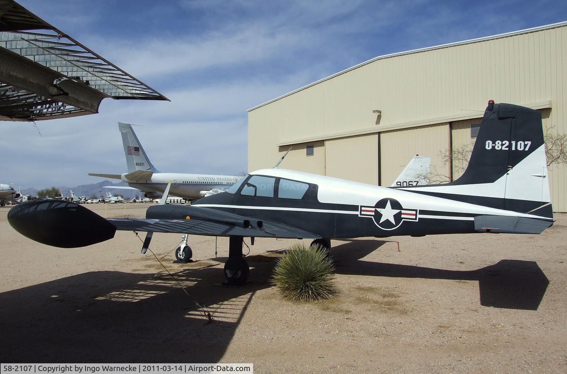 58-2107, 1958 Cessna U-3A Blue Canoe (310A) C/N 38081, Cessna GU-3A 