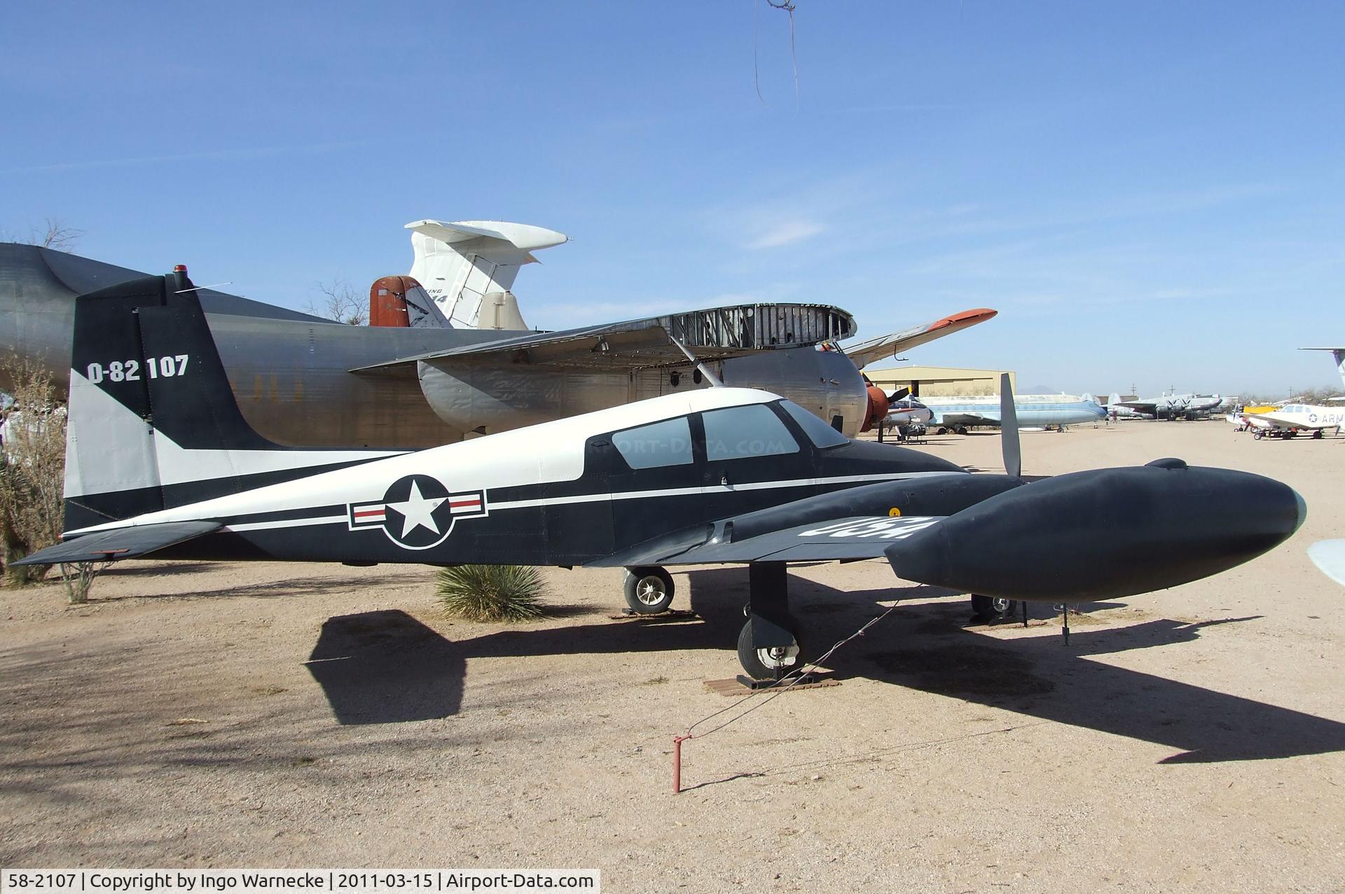 58-2107, 1958 Cessna U-3A Blue Canoe (310A) C/N 38081, Cessna GU-3A 