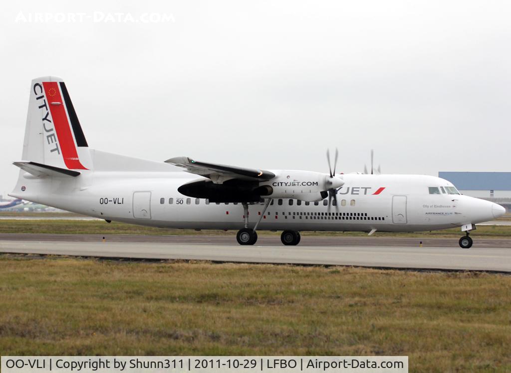 OO-VLI, 1991 Fokker 50 C/N 20226, Lining up rwy 14L for departure...