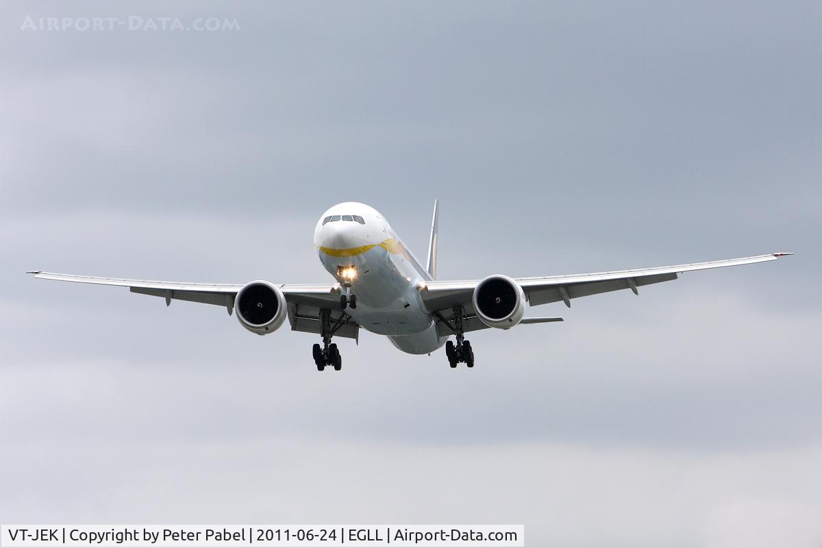 VT-JEK, 2008 Boeing 777-35R C/N 35165/696, LHR Trip