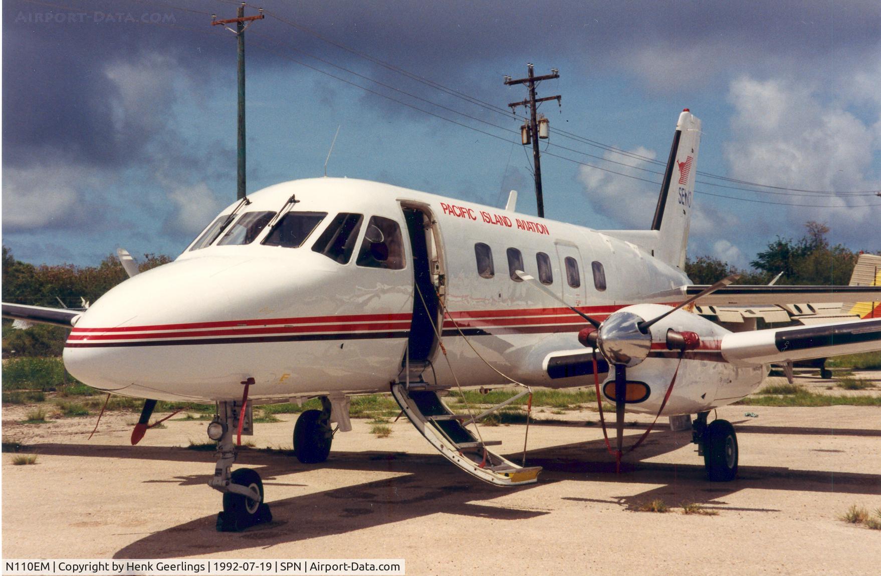 N110EM, 1982 Embraer EMB-110P1 Bandeirante C/N 110.426, Pacific Island Aviation , Saipan , 19 jul '92