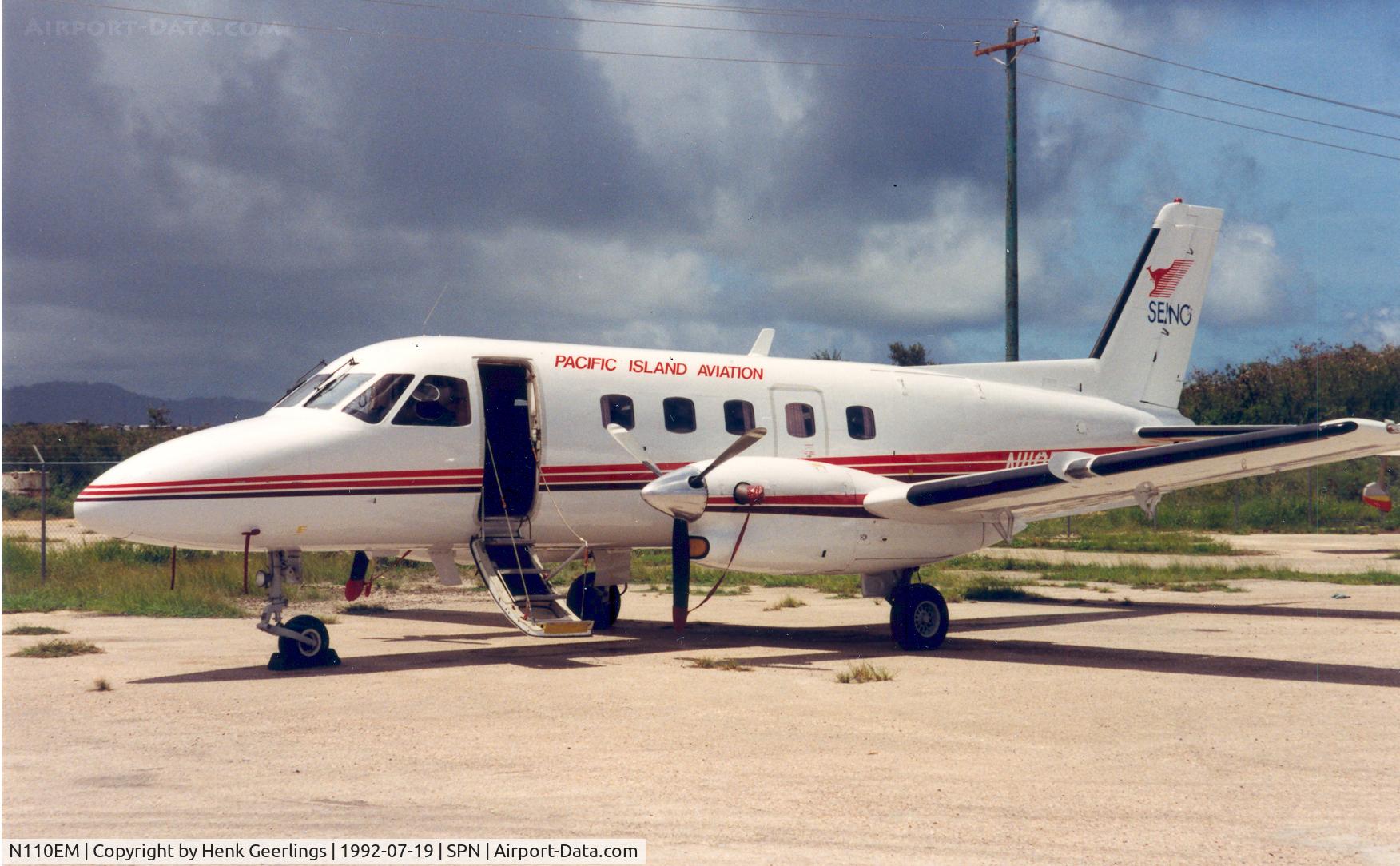 N110EM, 1982 Embraer EMB-110P1 Bandeirante C/N 110.426, Pacific Island Aviation , Saipan , 19 jul '92