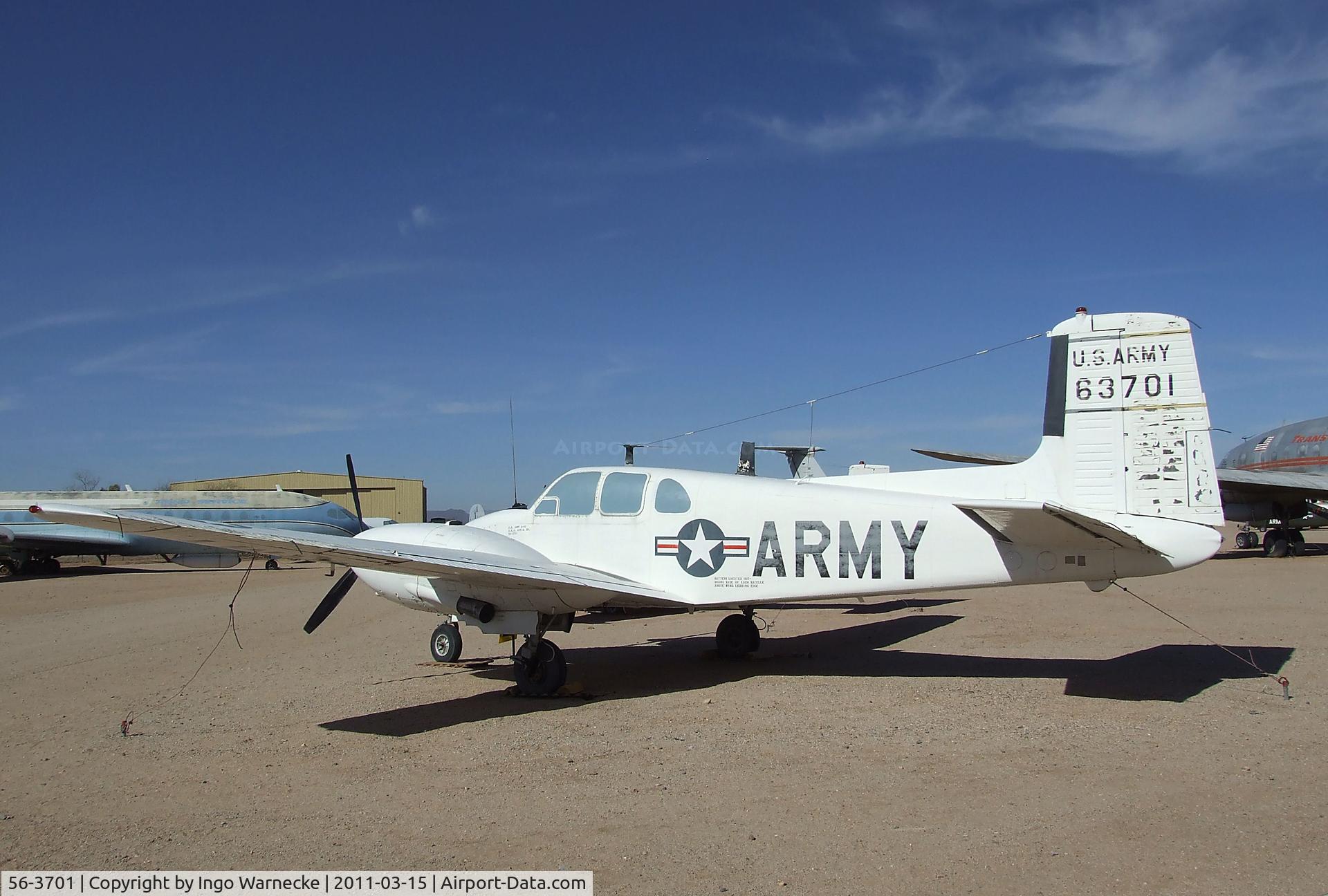 56-3701, Beech U-8D Seminole C/N LH.102, Beechcraft U-8D / L-23D Seminole (Twin Bonanza) at the Pima Air & Space Museum, Tucson AZ