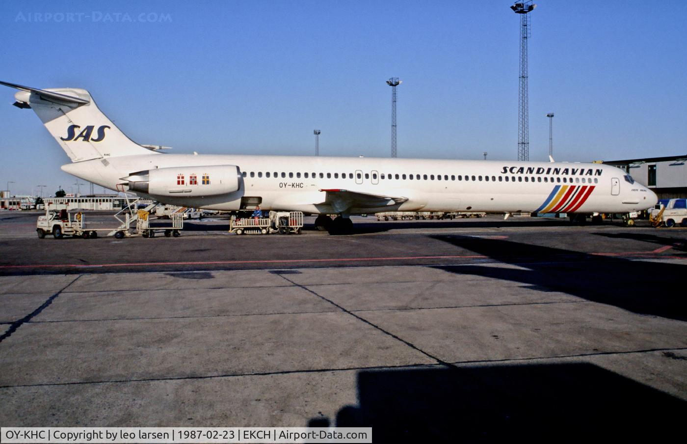 OY-KHC, 1986 McDonnell Douglas MD-82 (DC-9-82) C/N 49436, Copenhagen 23.2.87