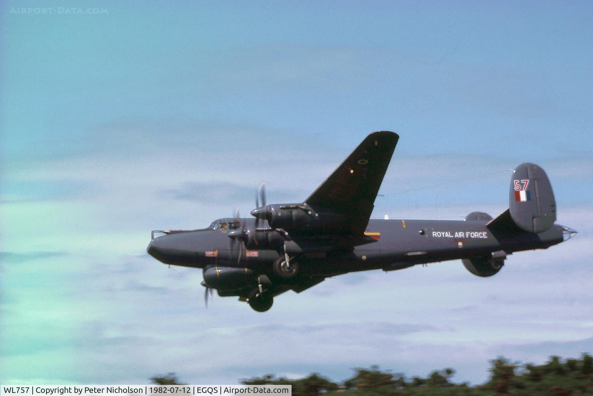 WL757, Avro 716 Shackleton AEW.2 C/N Not found WL757, Shackleton AEW.2 named Brian of 8 Squadron returning to RAF Lossiemouth in the Summer of 1982.