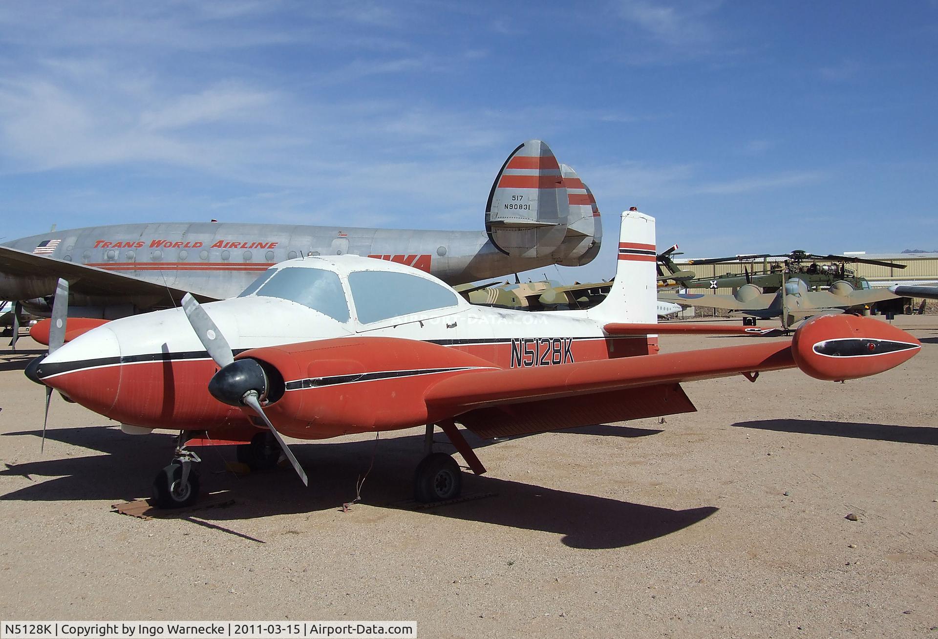 N5128K, Riley-Temco D-16 Twin Navion C/N TTN-29 (NAV-4-2028B), Ryan-Temco D-16 Twin Navion at the Pima Air & Space Museum, Tucson AZ