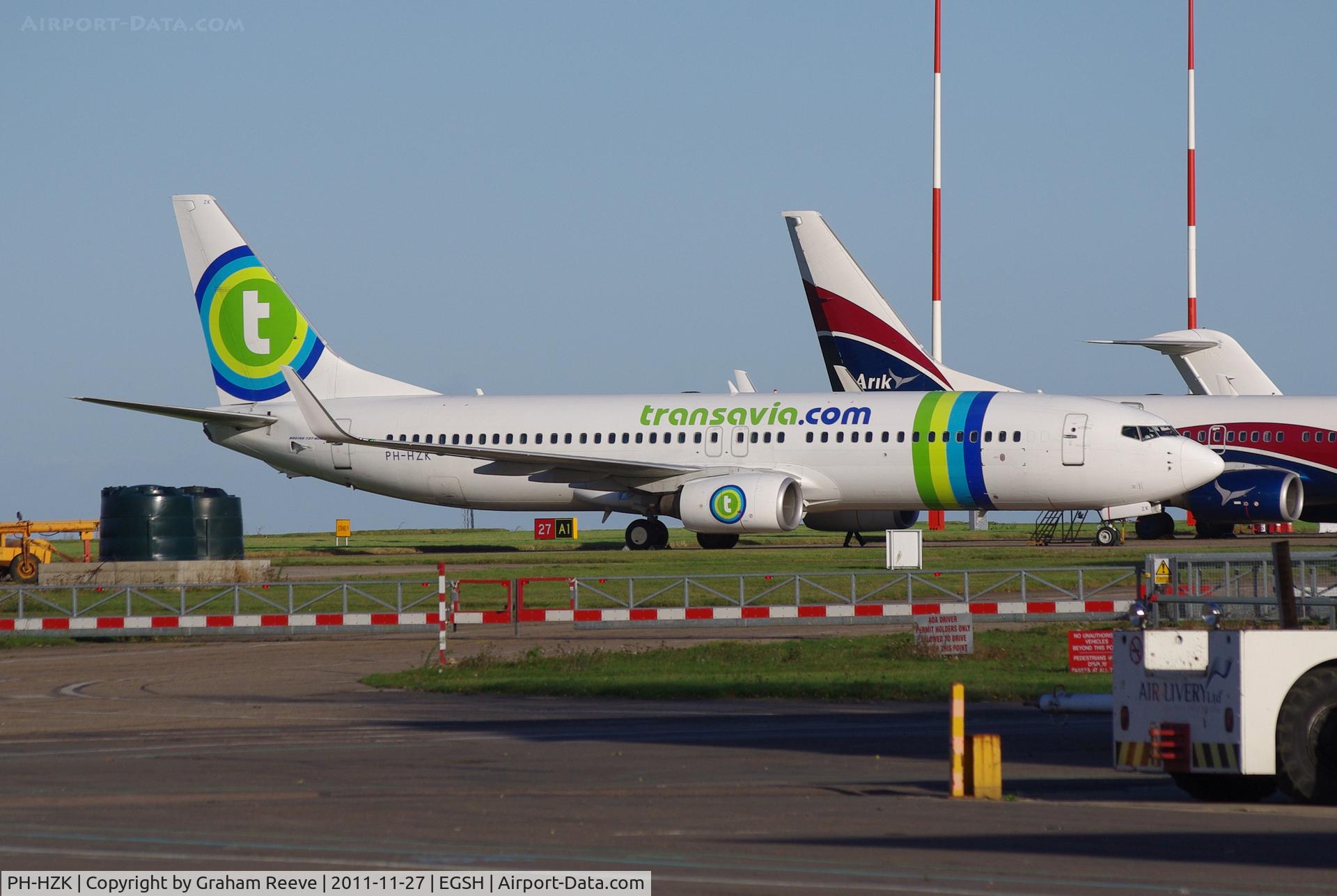 PH-HZK, 2000 Boeing 737-8K2 C/N 30390, Parked at Norwich.