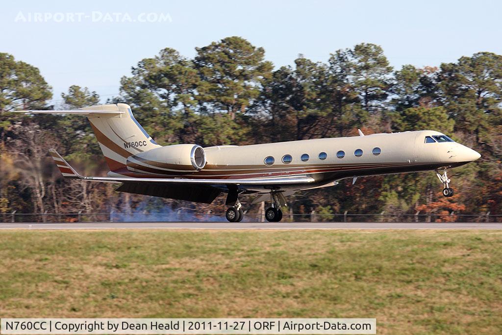 N760CC, 2006 Gulfstream Aerospace GV-SP (G500) C/N 5100, Challenger Management LLC's 2006 Gulfstream G500 N760CC landing RWY 23.
