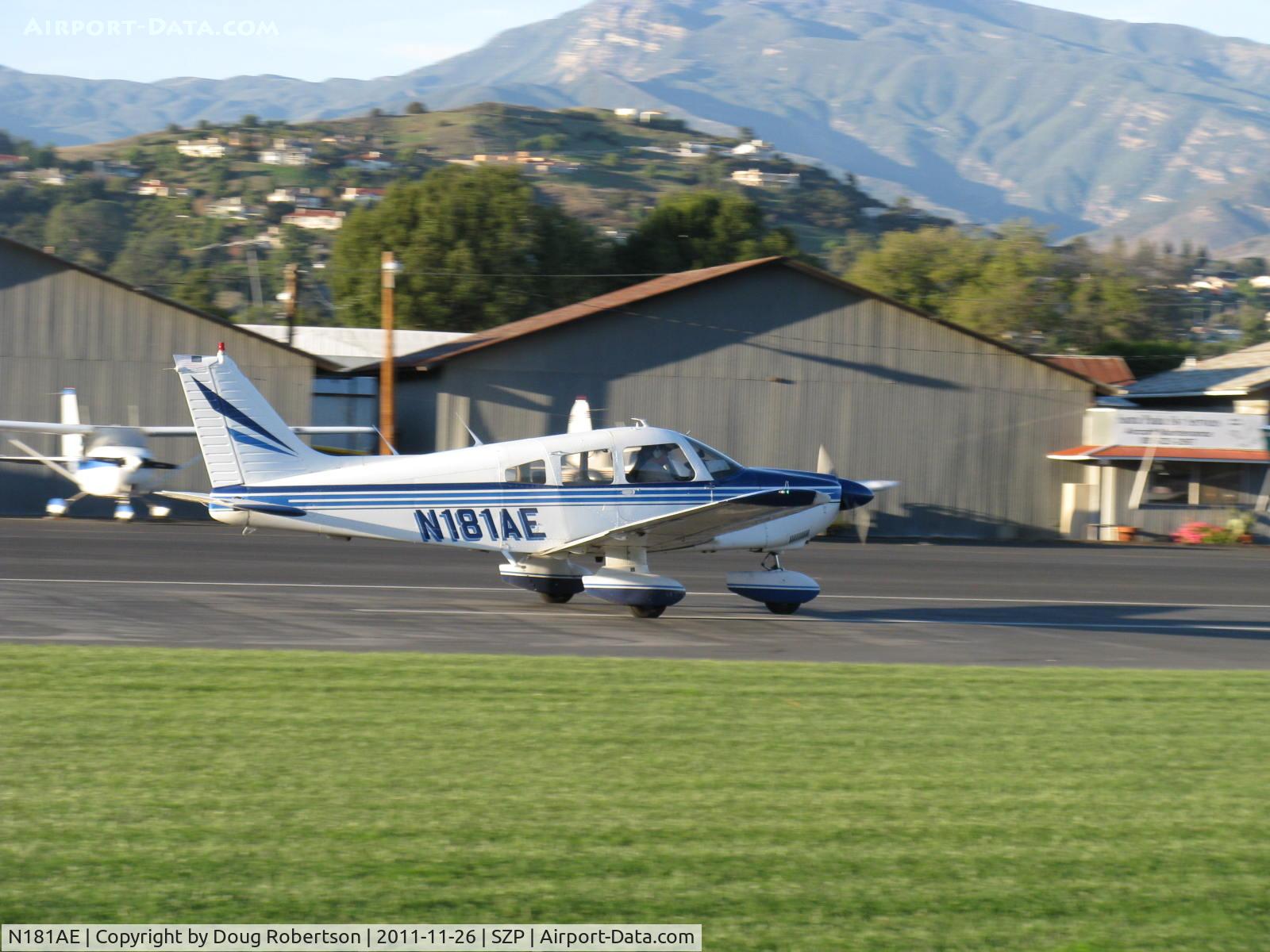 N181AE, 1977 Piper PA-28-181 C/N 28-7890235, 1977 Piper PA-28-181 ARCHER II, Lycoming O-360-A4M 180 Hp, landing roll Rwy 04