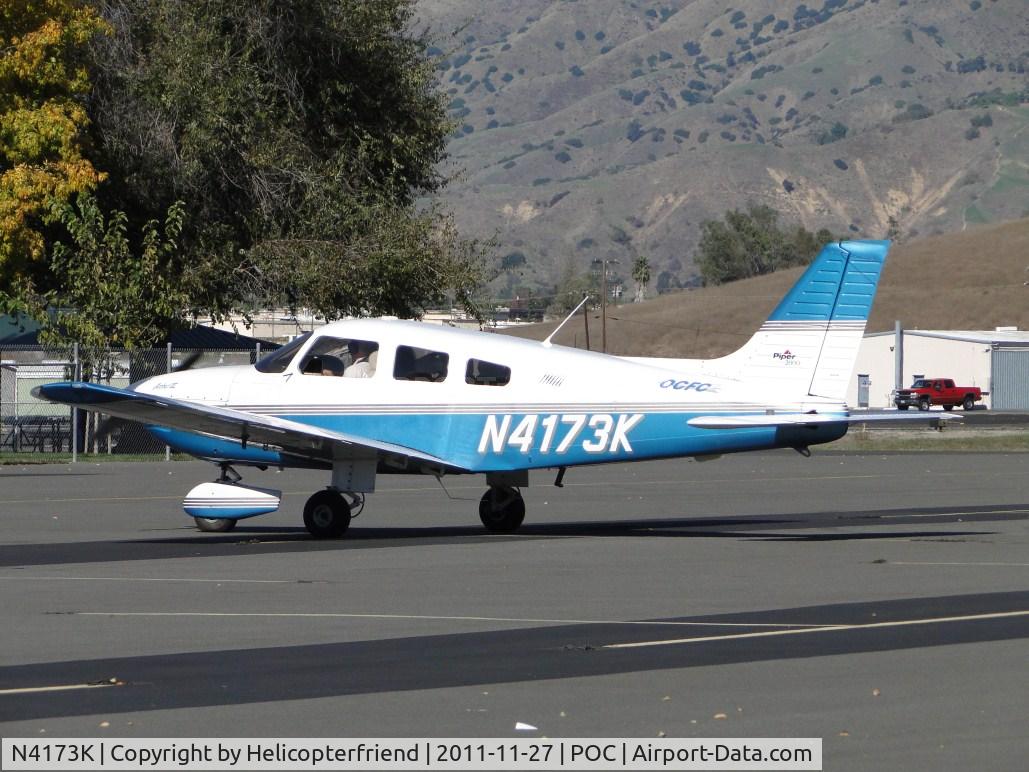 N4173K, 2000 Piper PA-28-181 Archer III C/N 2843401, Parked in transient parking and starting up and getting ready to fly