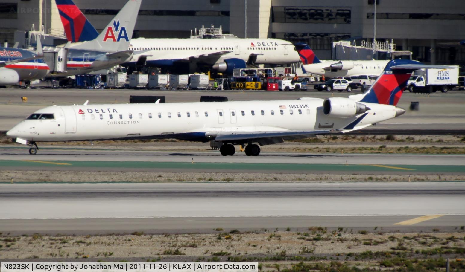 N823SK, 2008 Bombardier CRJ-900ER (CL-600-2D24) C/N 15205, Saw this plane 4 months ago at McCarran