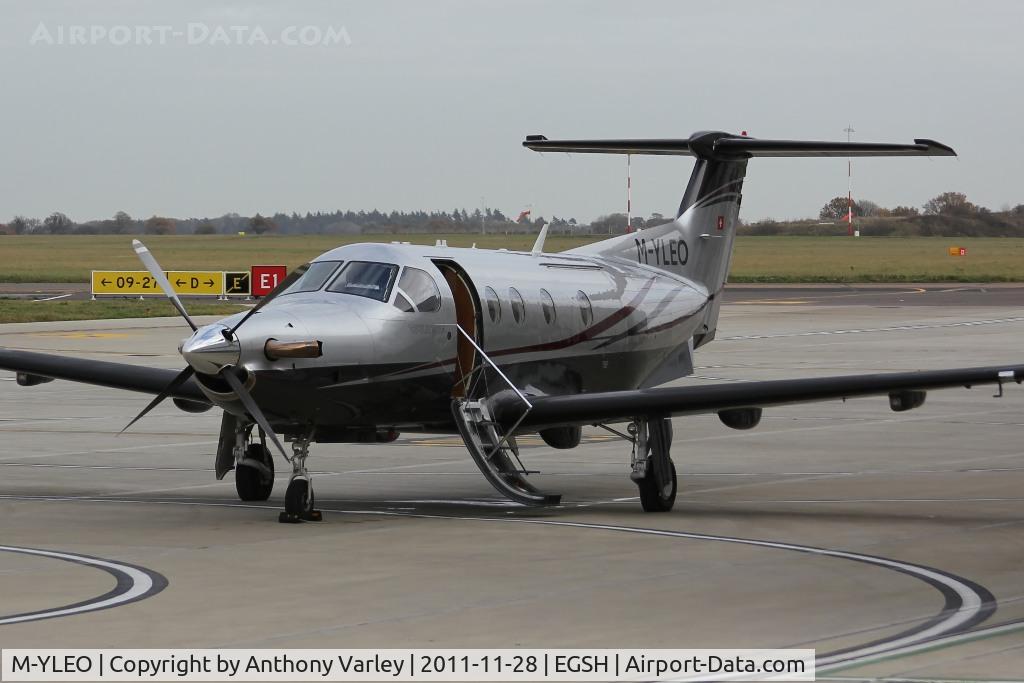 M-YLEO, 2010 Pilatus PC-12/47E C/N 1235, Sat on stand at SaxonAir.