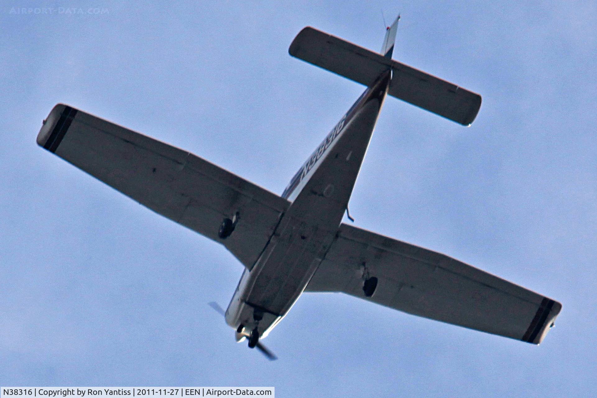 N38316, 1977 Piper PA-28-161 C/N 28-7716241, Departing the pattern to the south, after takeoff from Dillant-Hopkins Airport, Keene, NH
