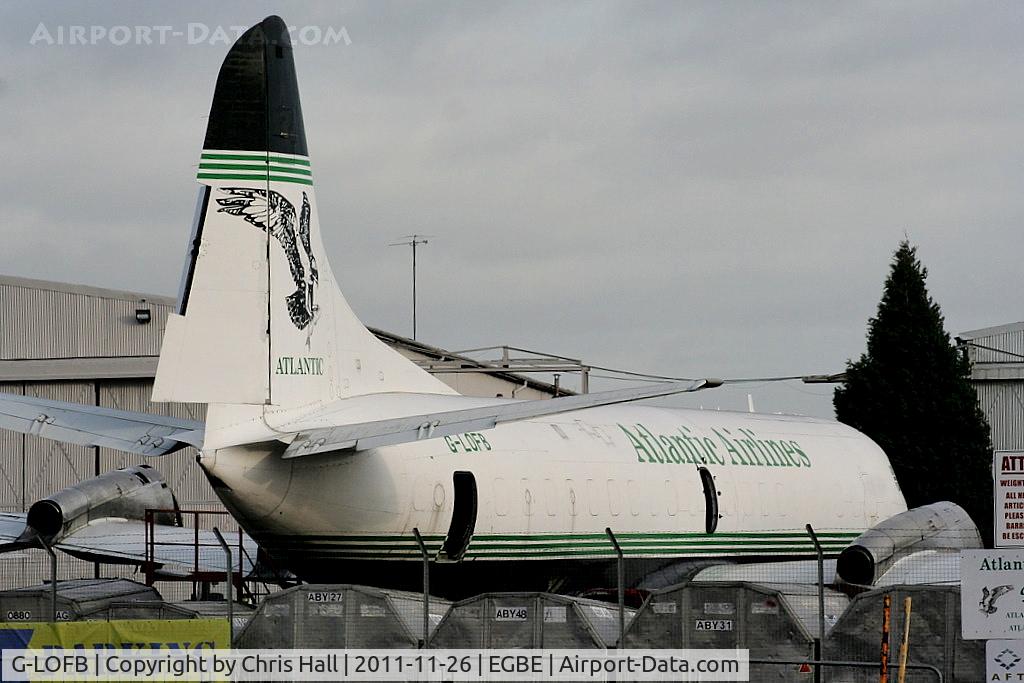 G-LOFB, 1961 Lockheed L-188C(F) Electra C/N 1131, in storage at Coventry