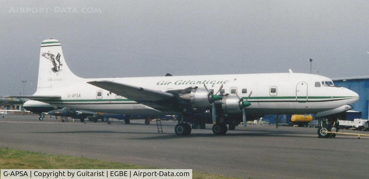 G-APSA, 1958 Douglas DC-6A C/N 45497, Air Atlantique open day at Coventry airport in June 2002