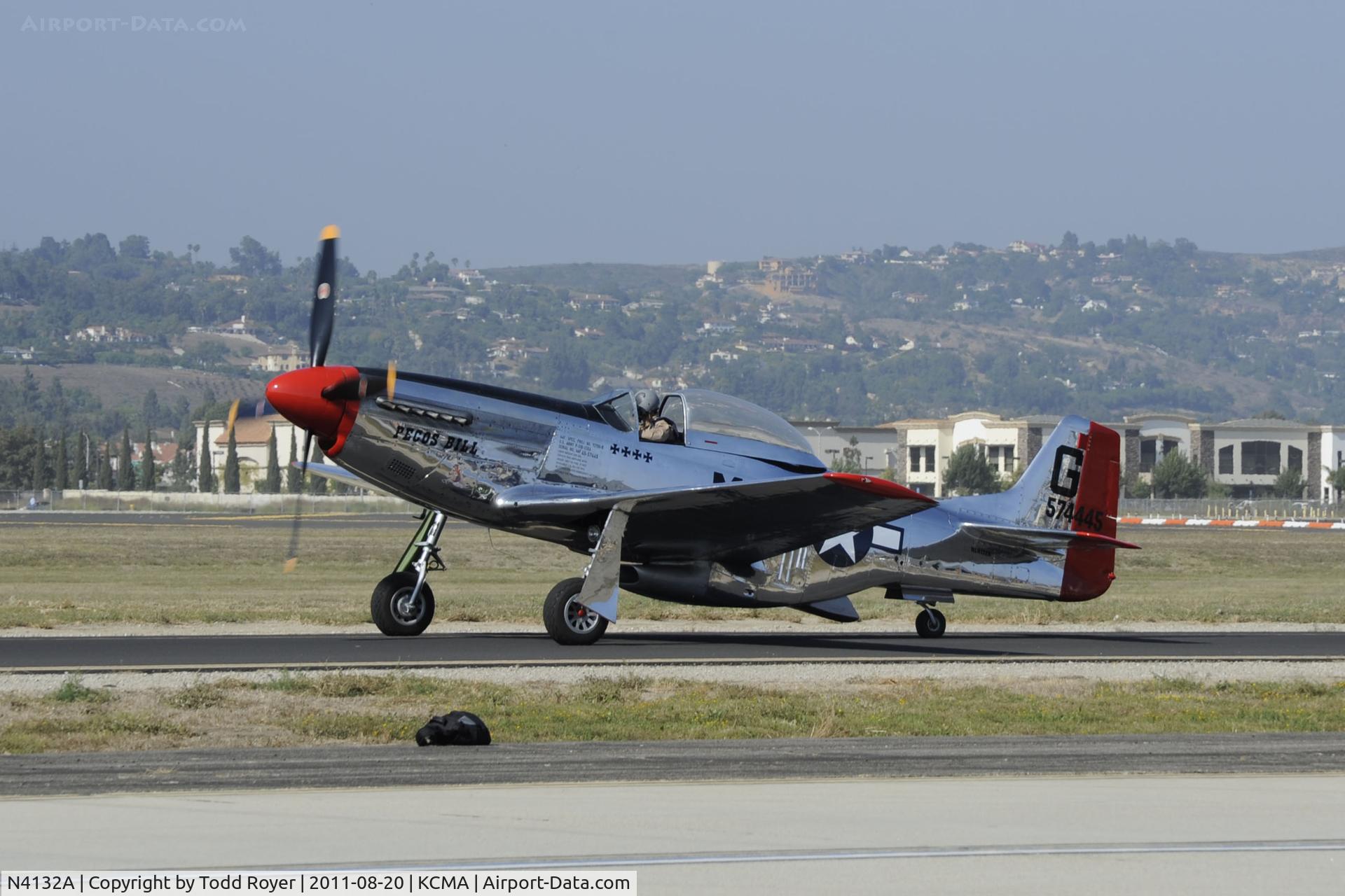 N4132A, 1944 North American P-51D Mustang C/N 122-40985, Taxi for departure